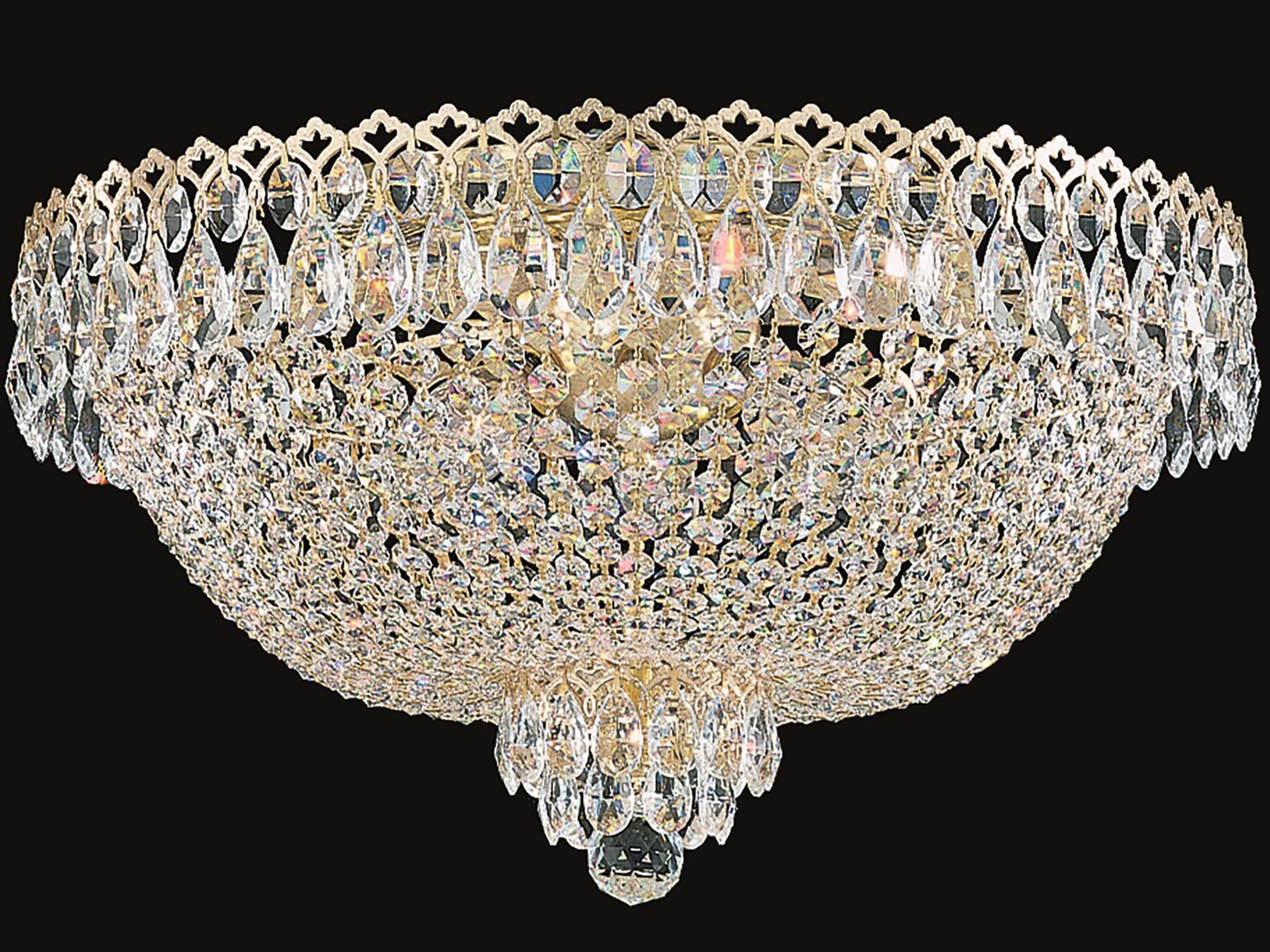 Camelot 6-Light Gold Crystal Bowl Flush Mount