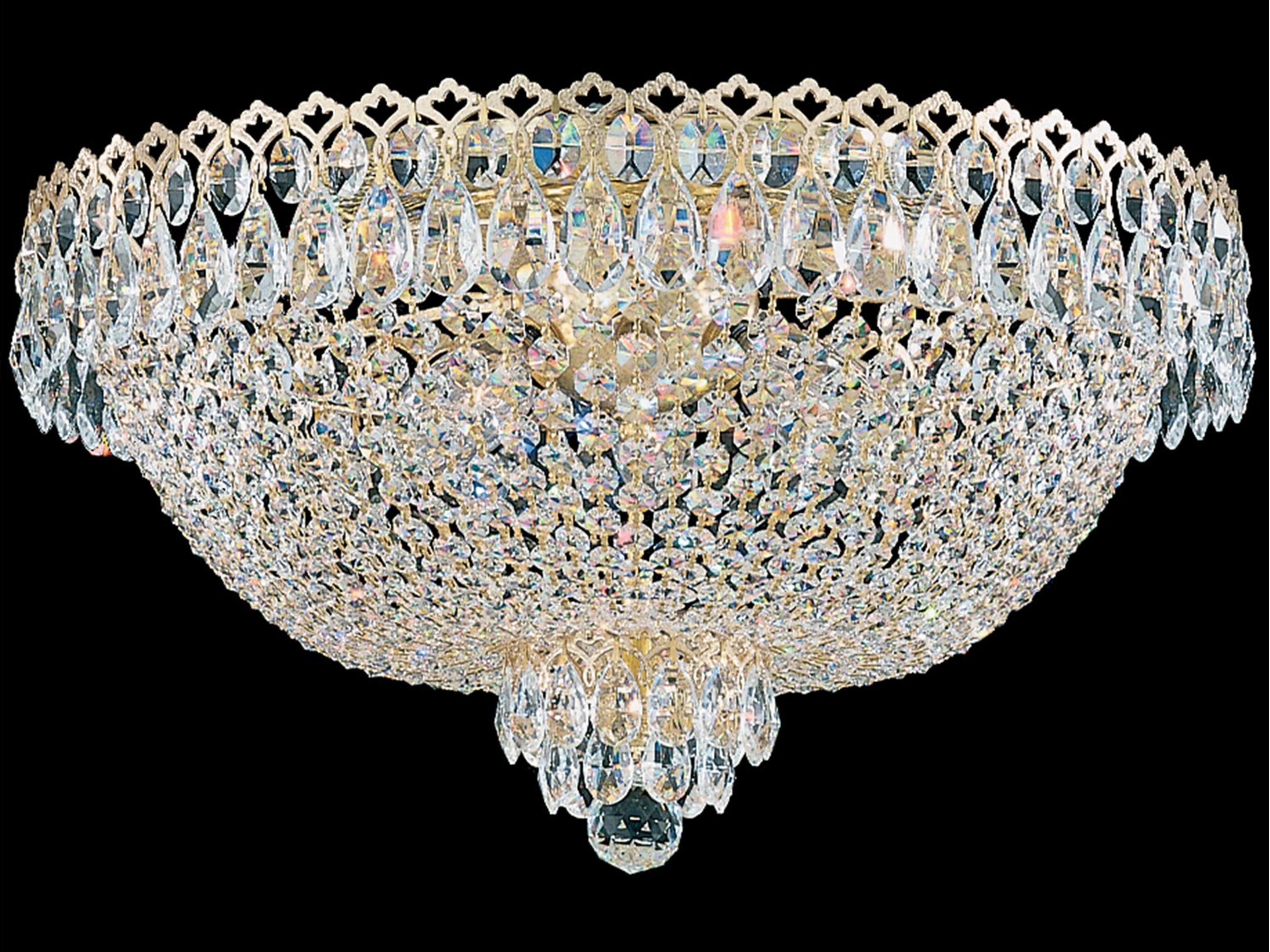 Schonbek Camelot 6-Light Gold Crystal Bowl Flush Mount