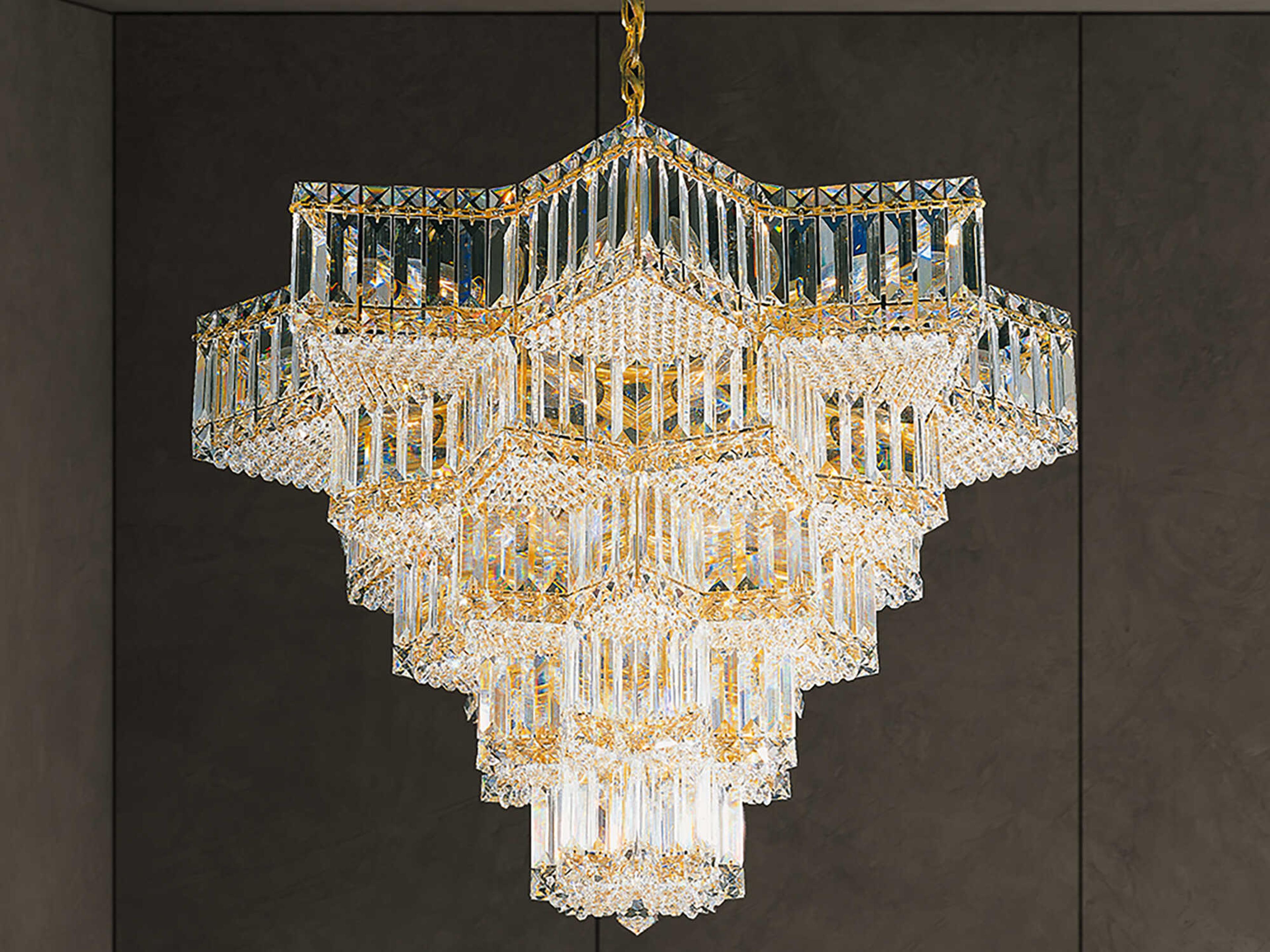 Schonbek Equinoxe 31-Light Gold Crystal Chandelier