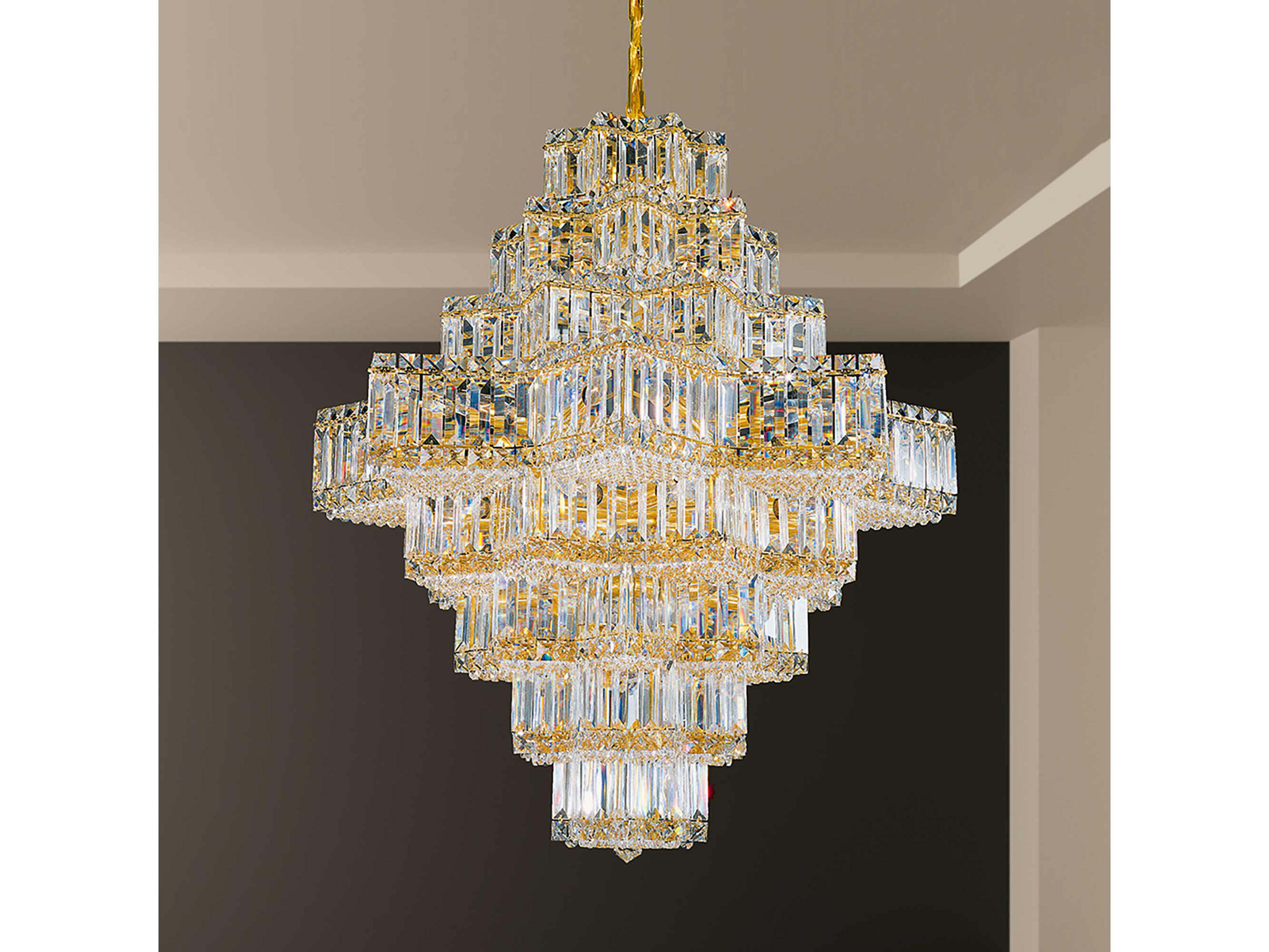 Schonbek Equinoxe 45-Light Gold Crystal Chandelier