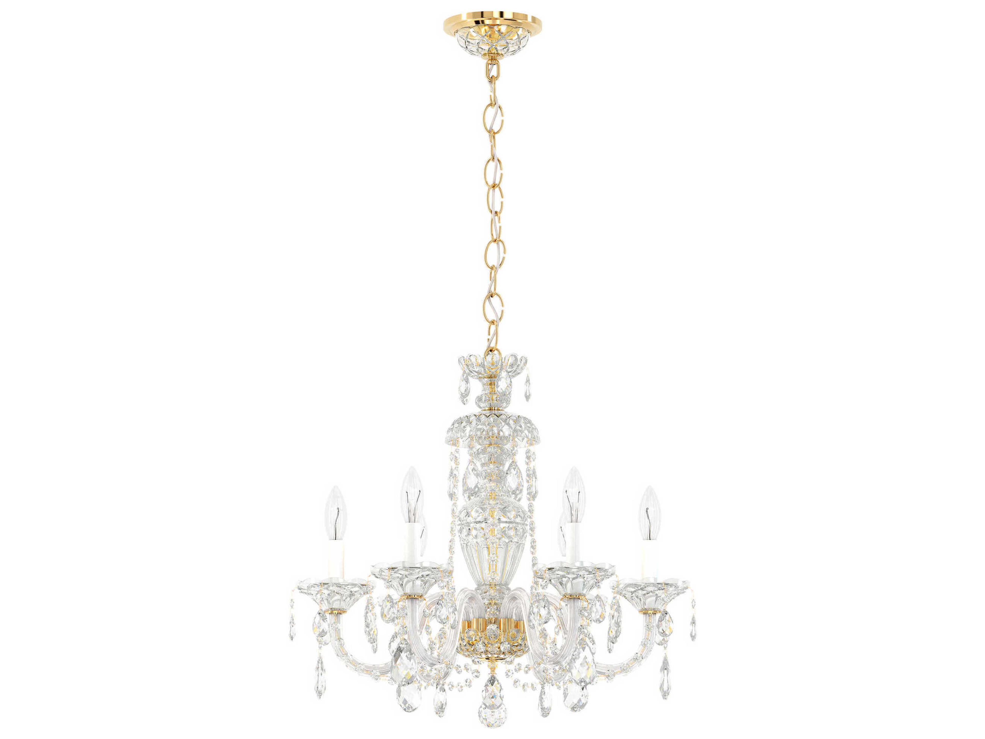 Sterling 6-Light Silver Crystal Candelabra Chandelier