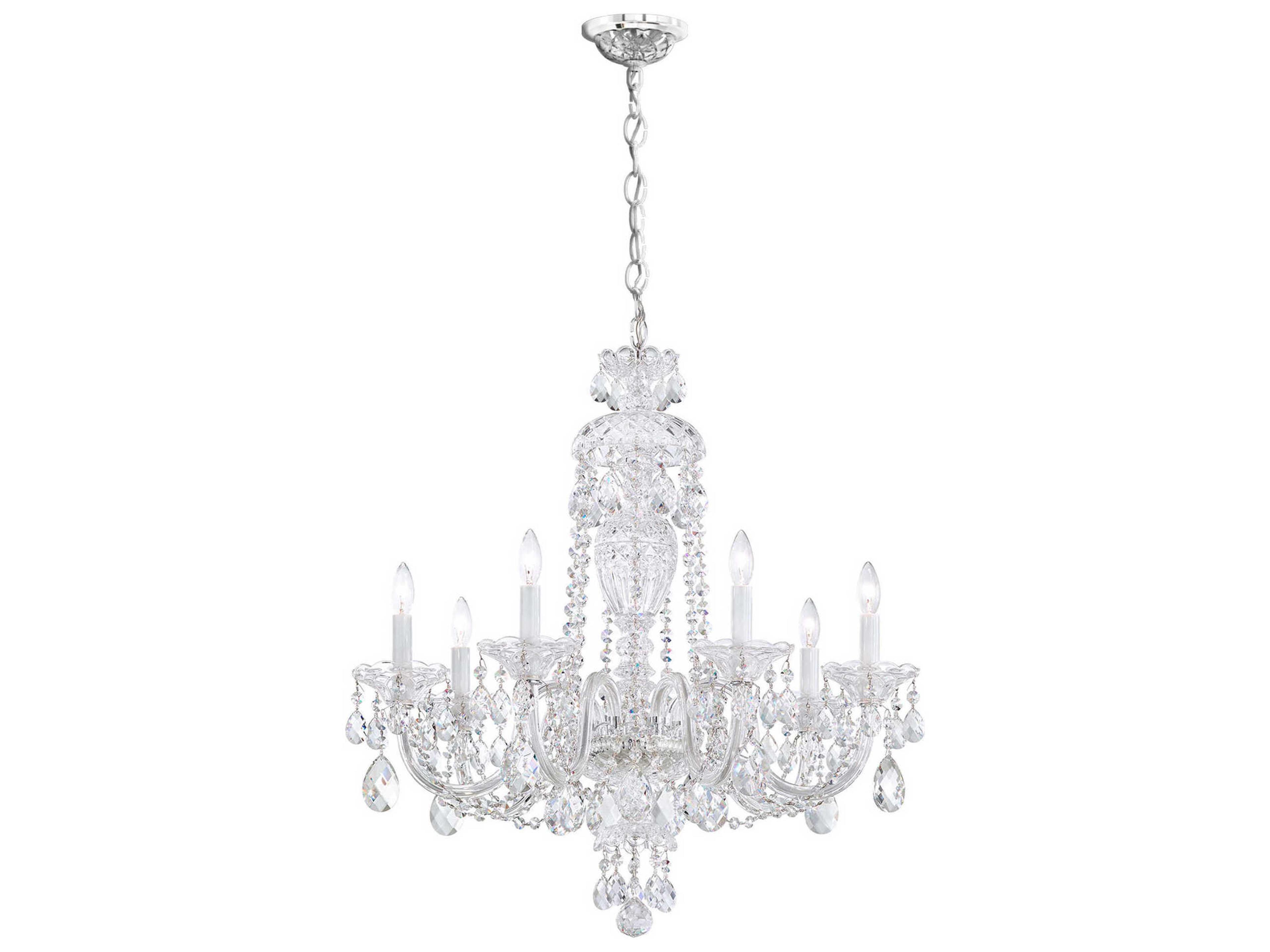 Sterling 7-Light Silver Crystal Candelabra Chandelier
