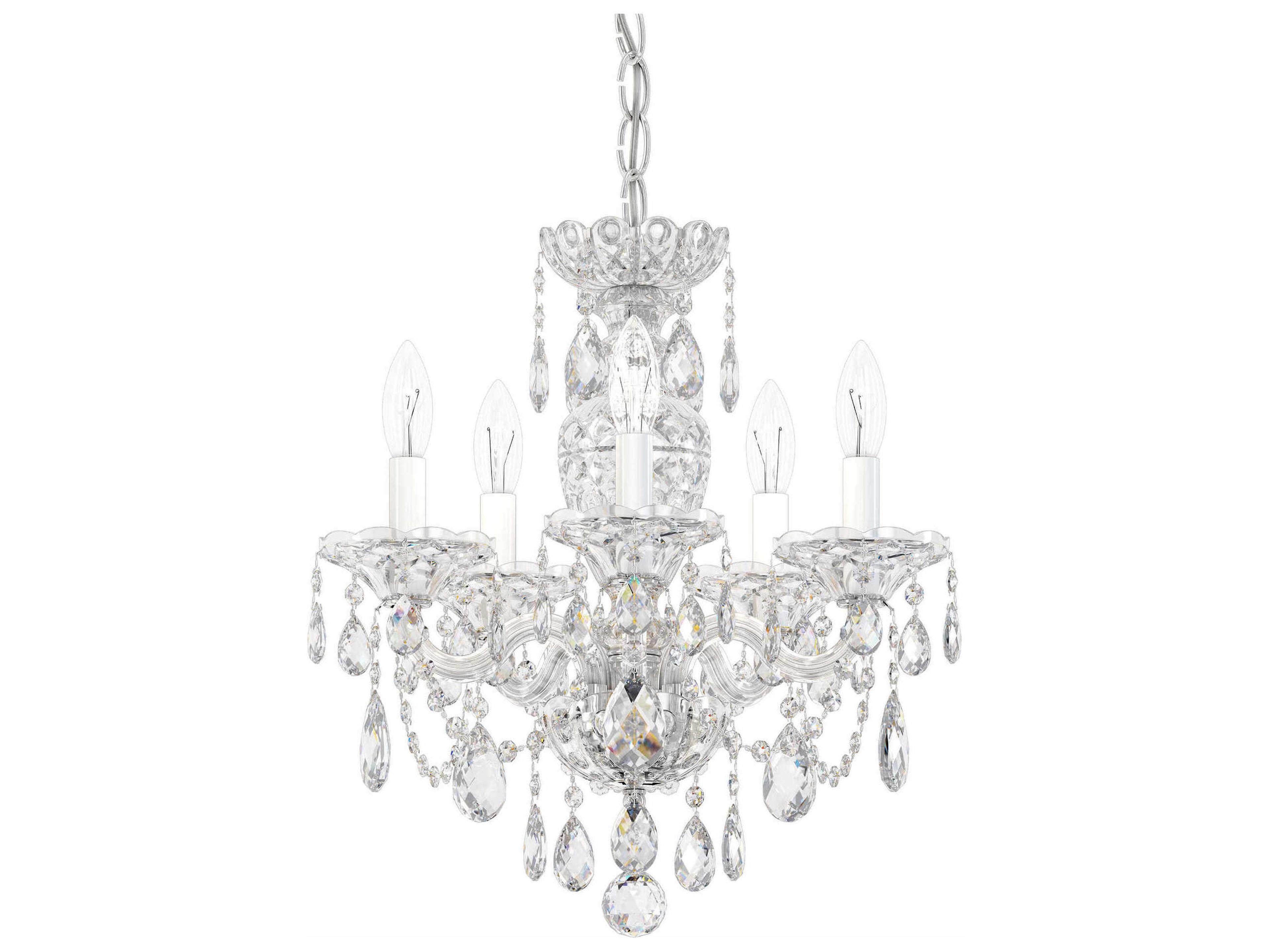 Sterling 5-Light Silver Crystal Candelabra Chandelier
