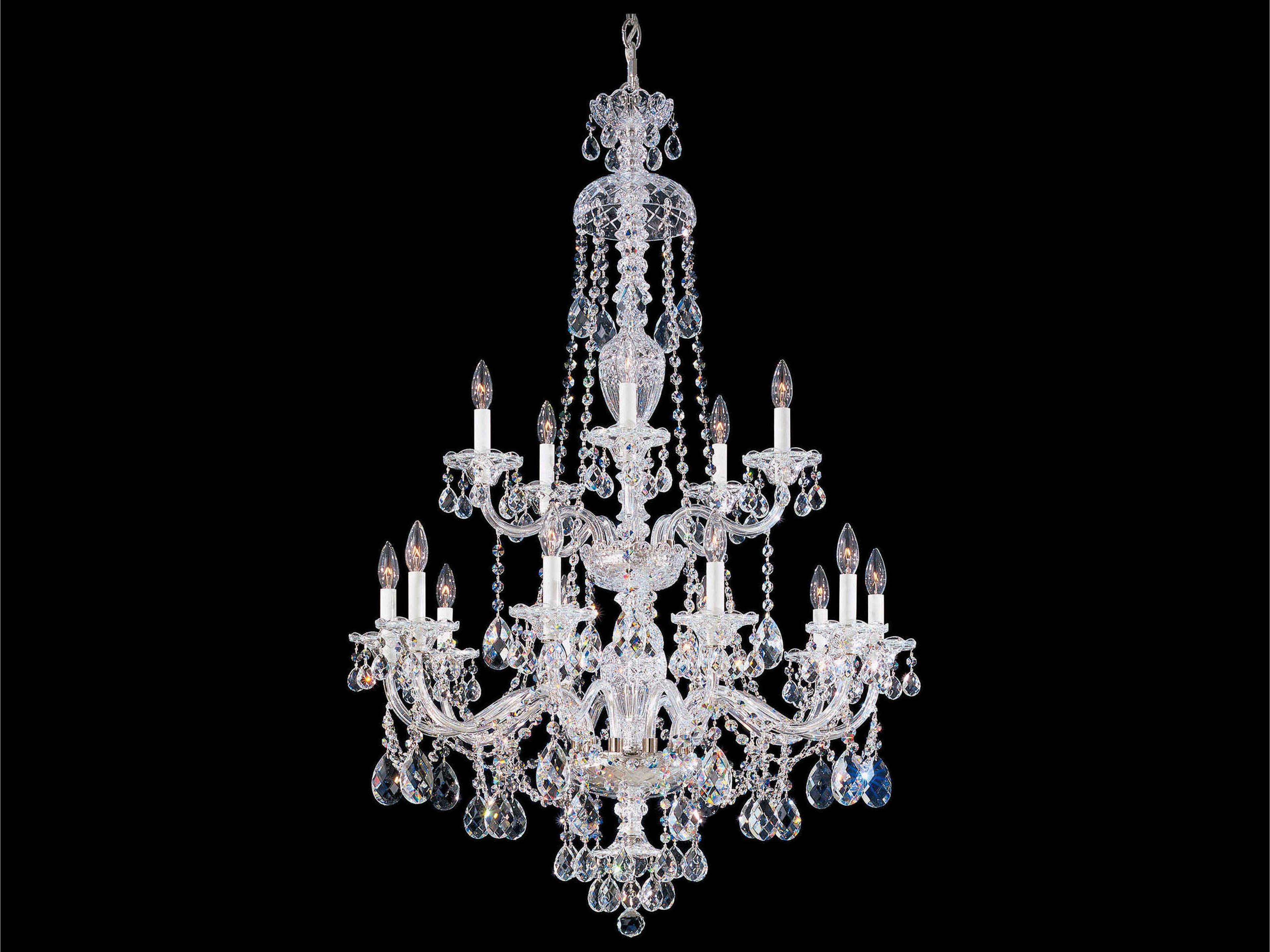 Sterling 15-Light Silver Crystal Candelabra Chandelier