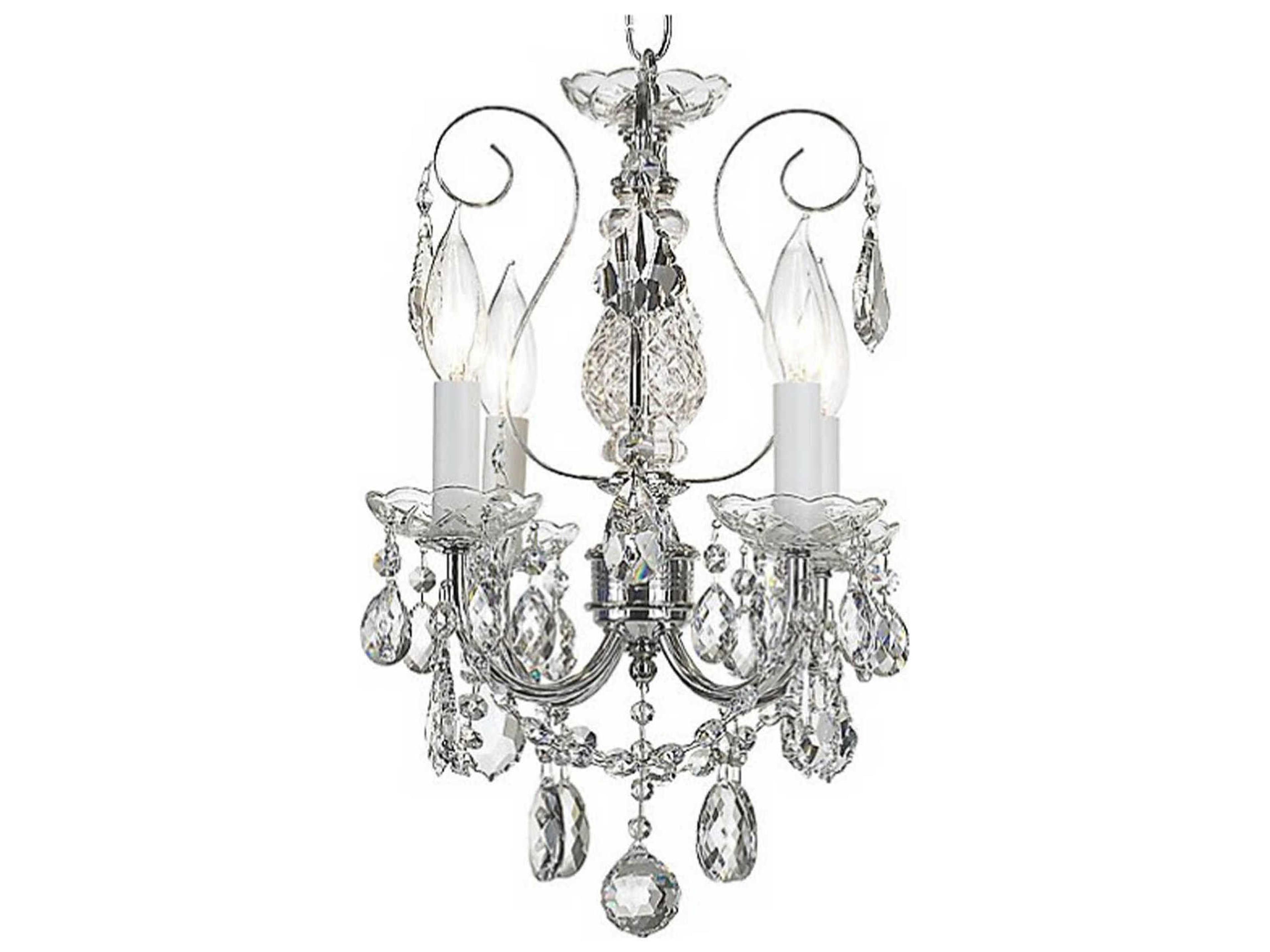New Orleans 4-Light Bronze Crystal Candelabra Chandelier