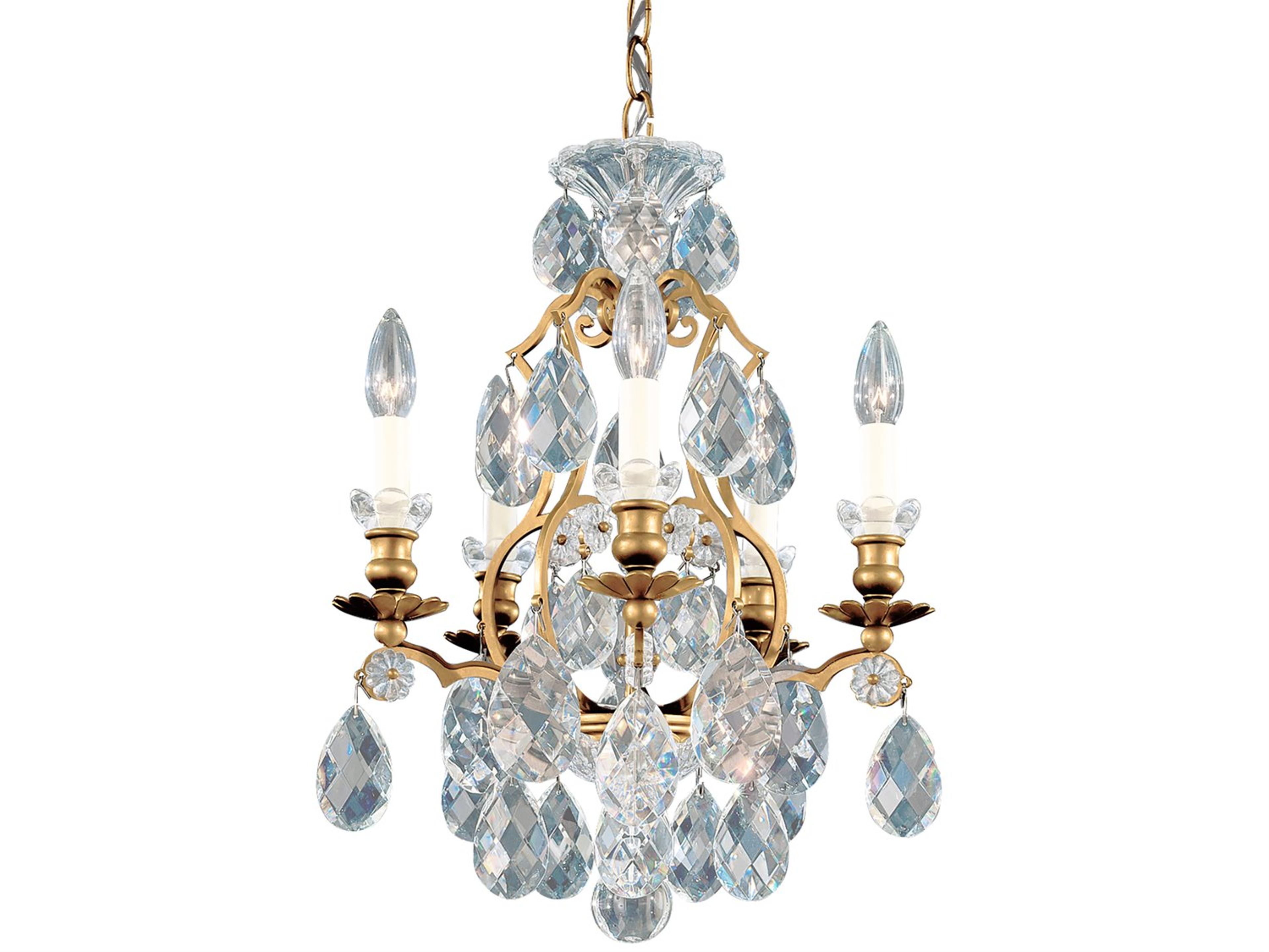 Schonbek Renaissance 5-Light Bronze Crystal Candelabra Chandelier