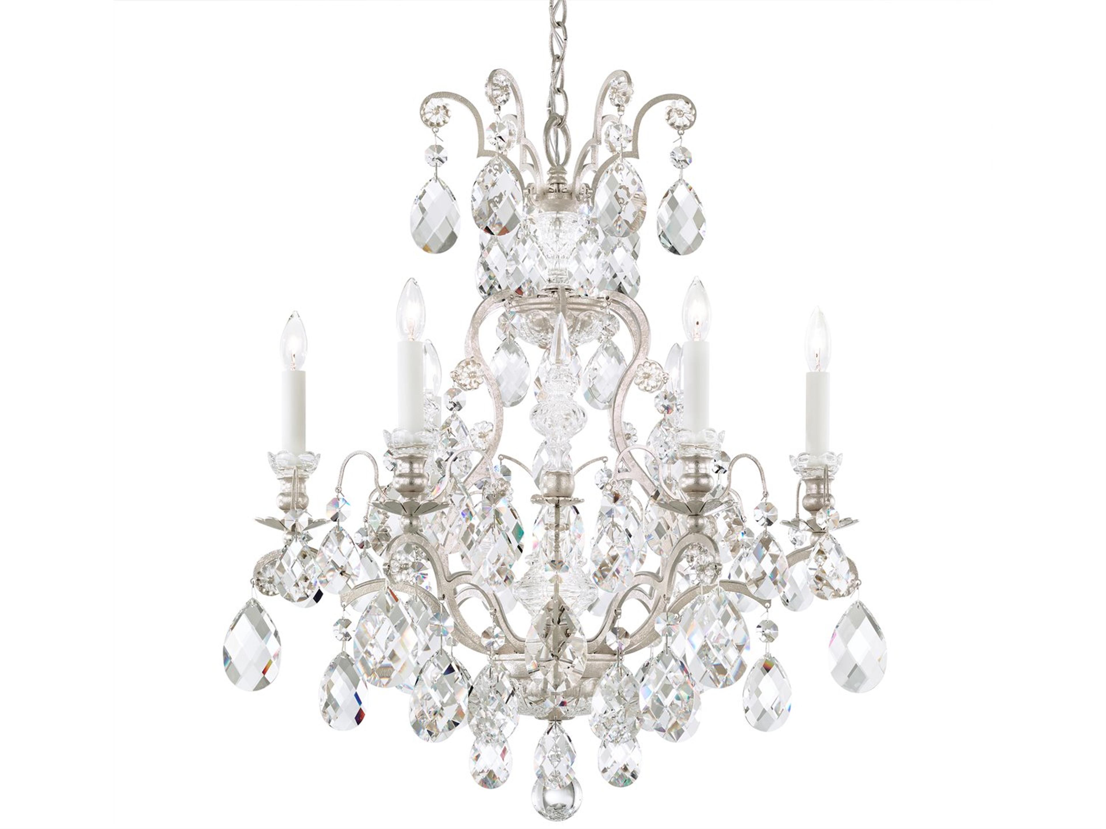 Schonbek 6-Light Bronze Crystal Candelabra Chandelier