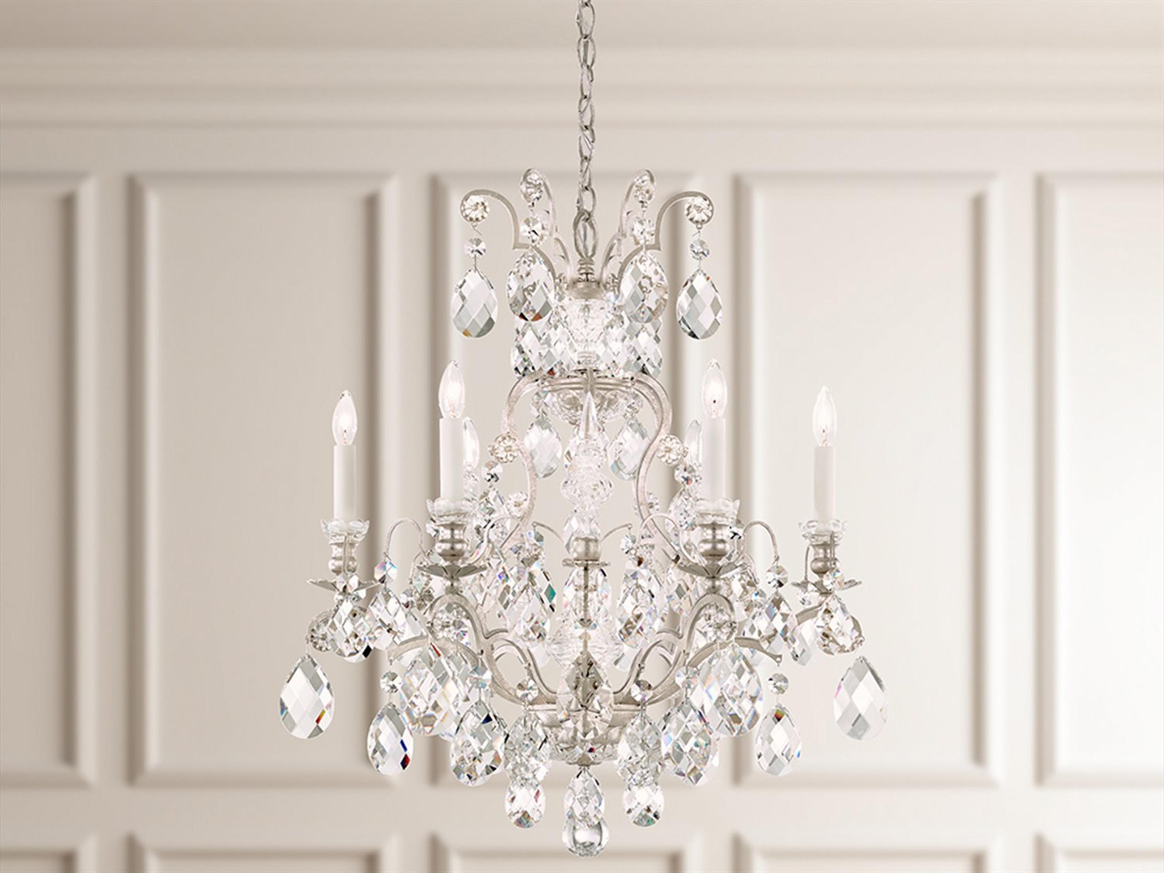 Schonbek 6-Light Bronze Crystal Candelabra Chandelier