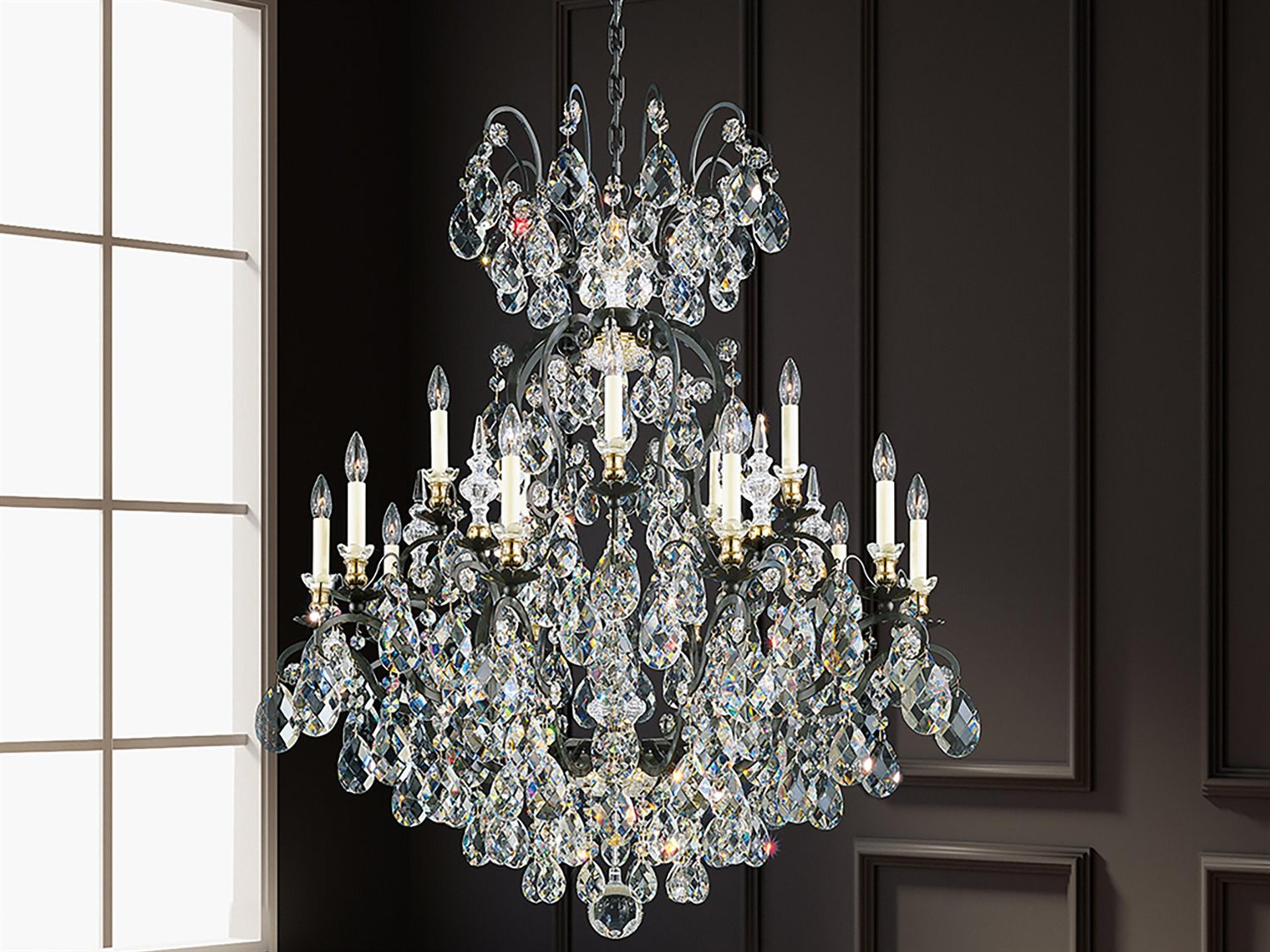 Schonbek 16-Light6-Light Black Crystal Candelabra Chandelier