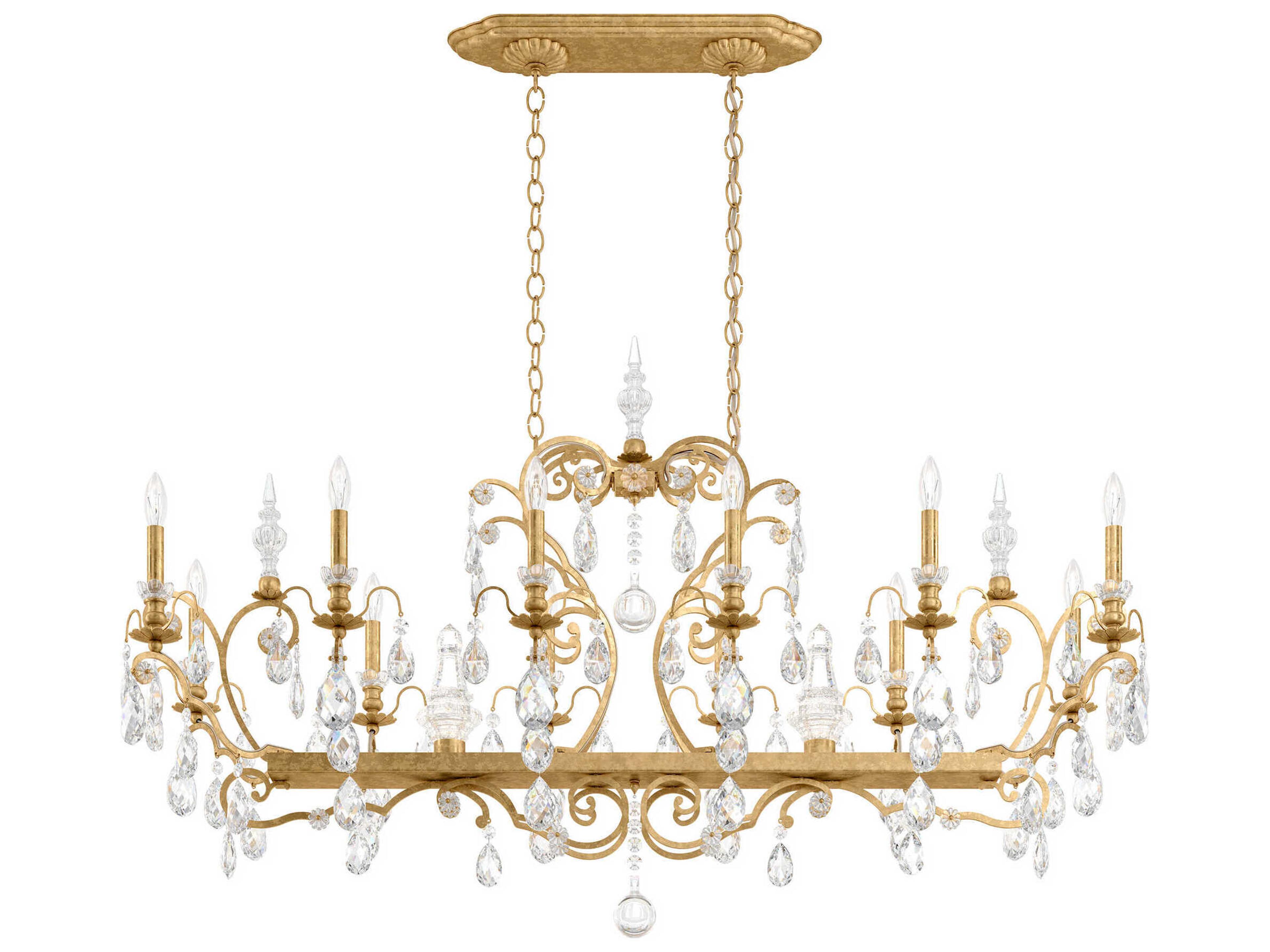 Renaissance Candelabras 13-Light Brown Crystal Island Pendant