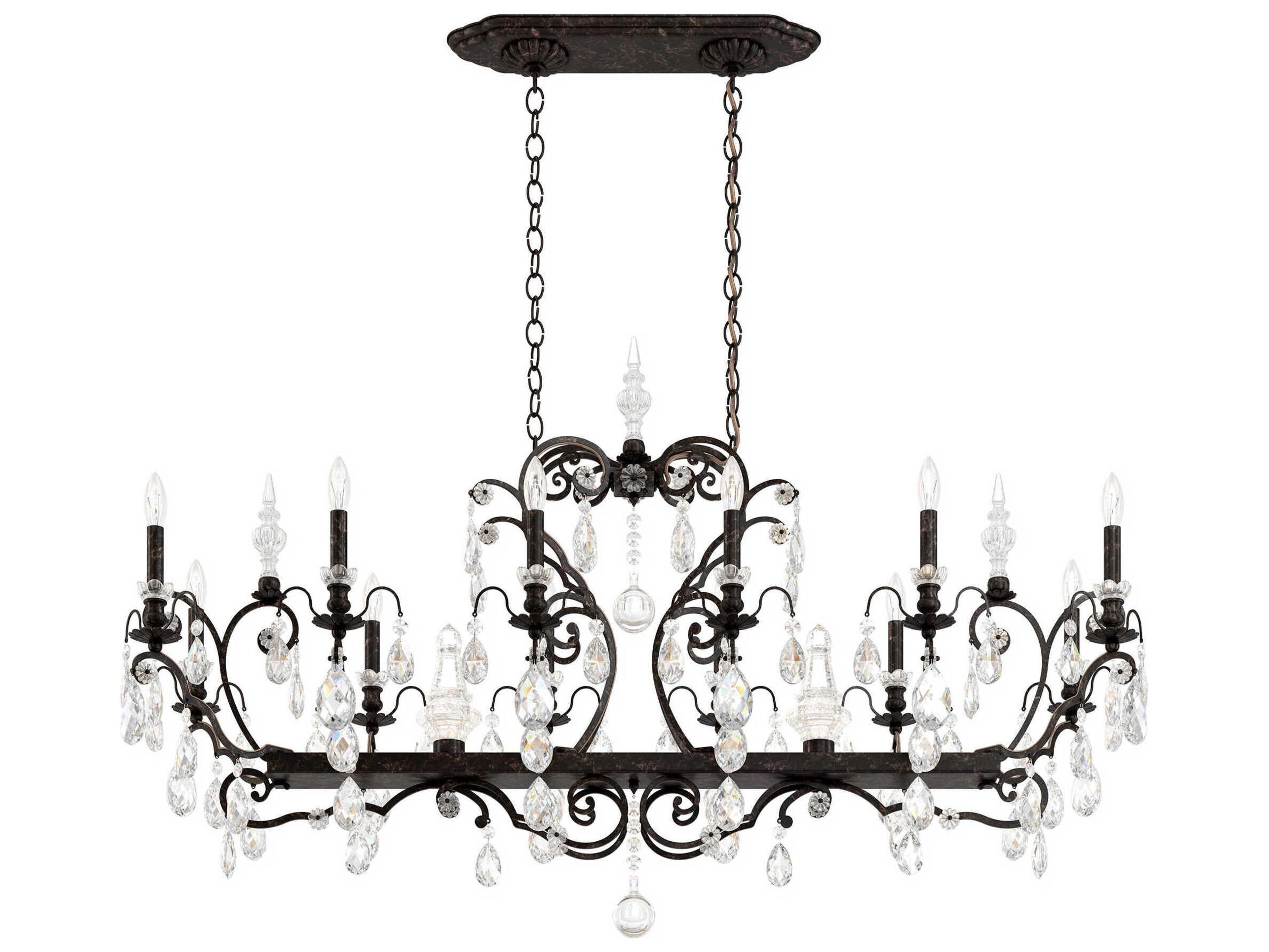 Schonbek Renaissance Candelabras 13-Light Brown Crystal Island Pendant