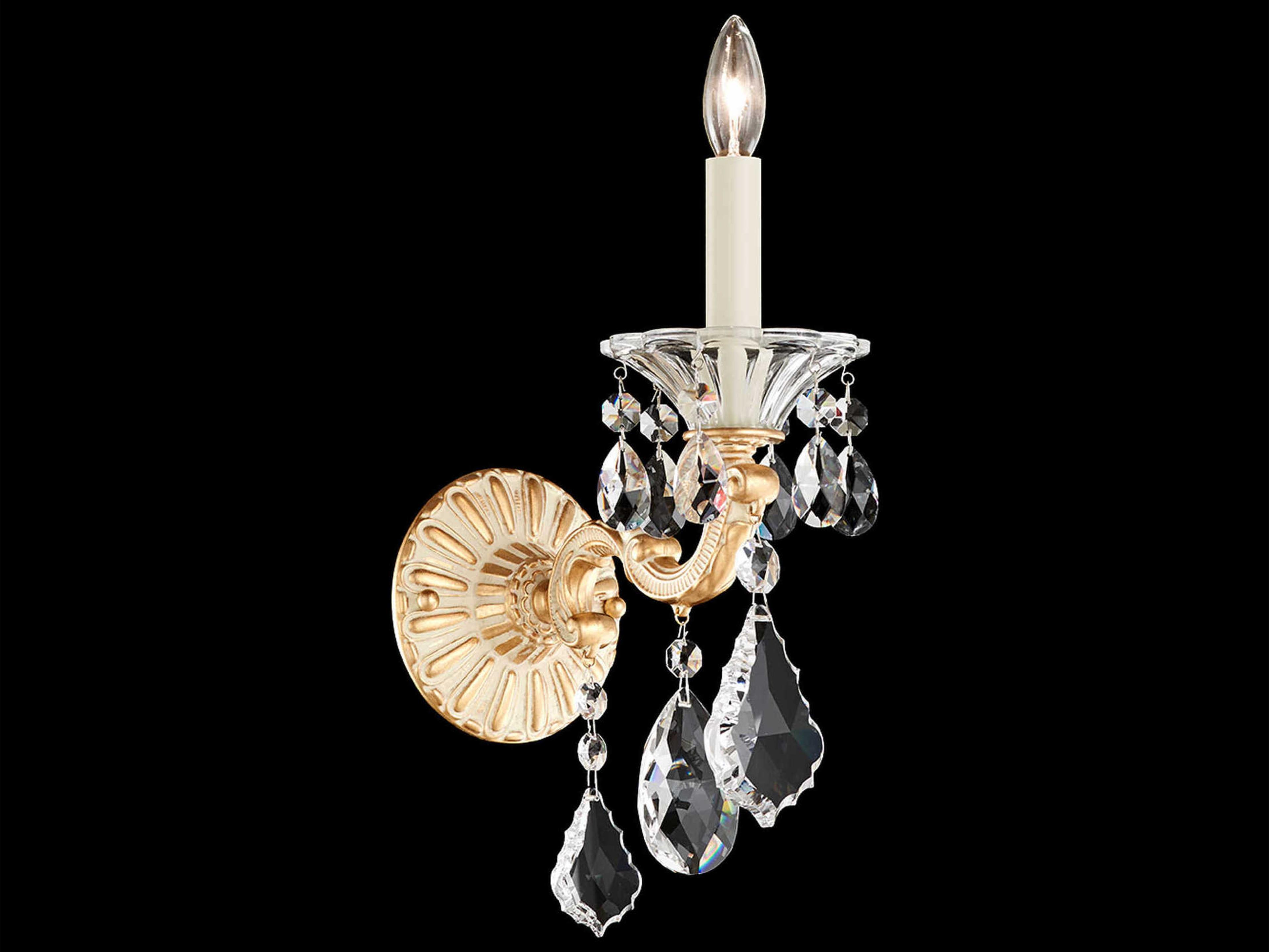 La Scala 1-Light Gold Crystal Wall Sconce