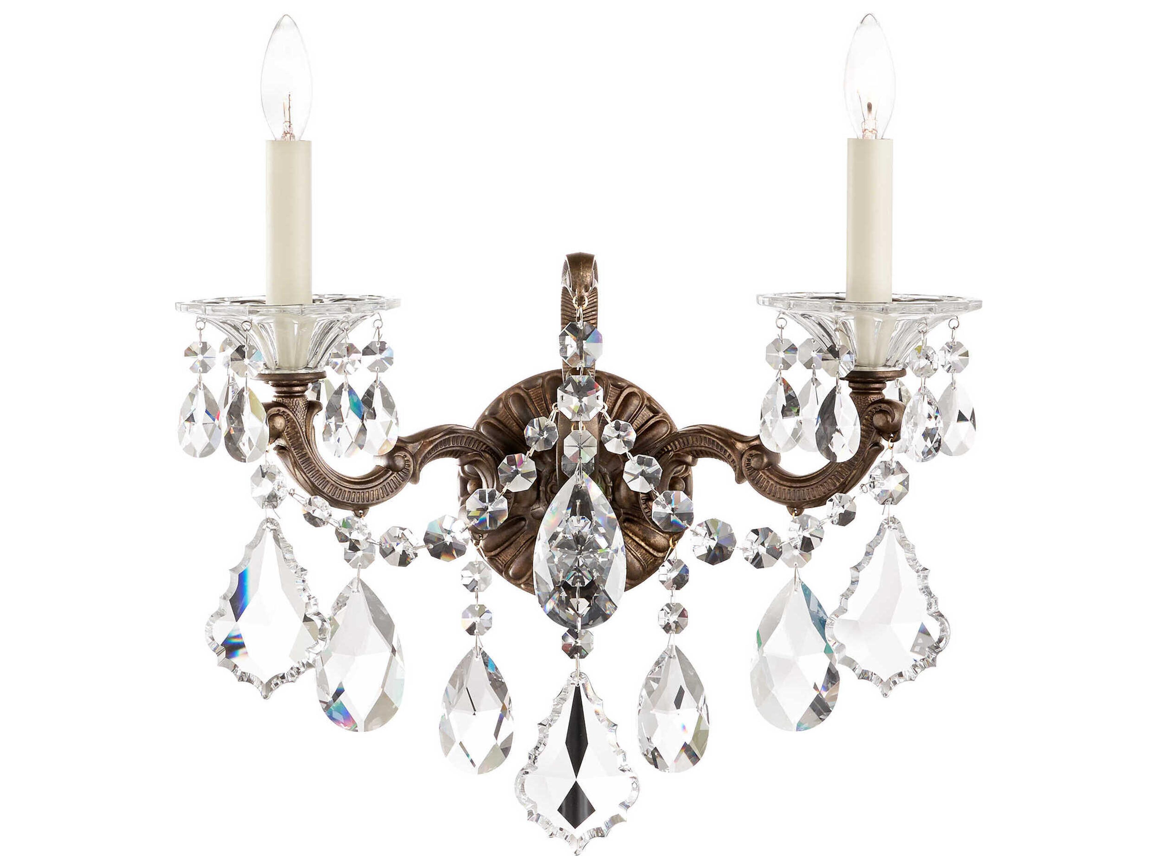 La Scala 2-Light Gold Crystal Wall Sconce