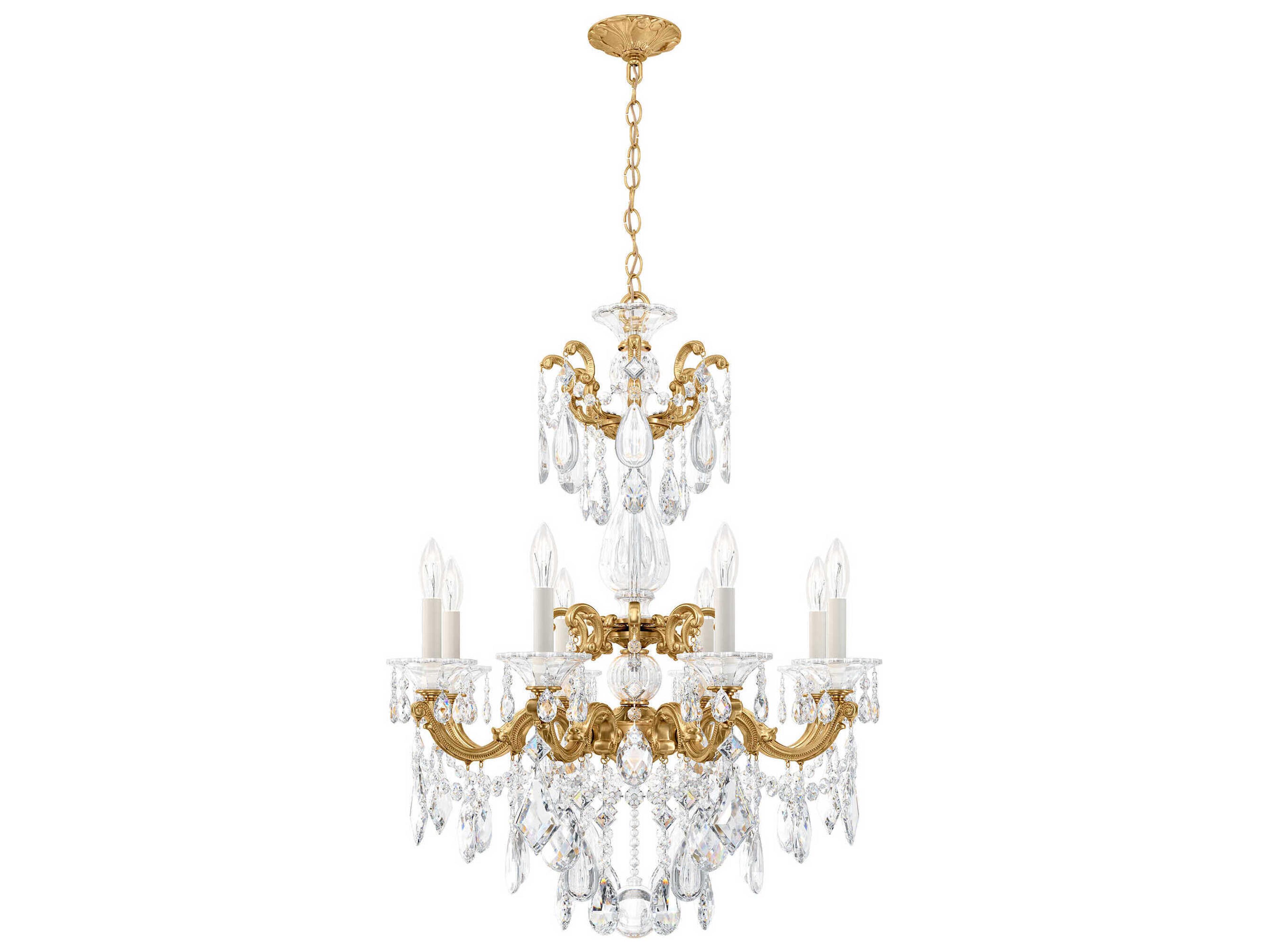 La Scala 8-Light Silver Crystal Candelabra Chandelier