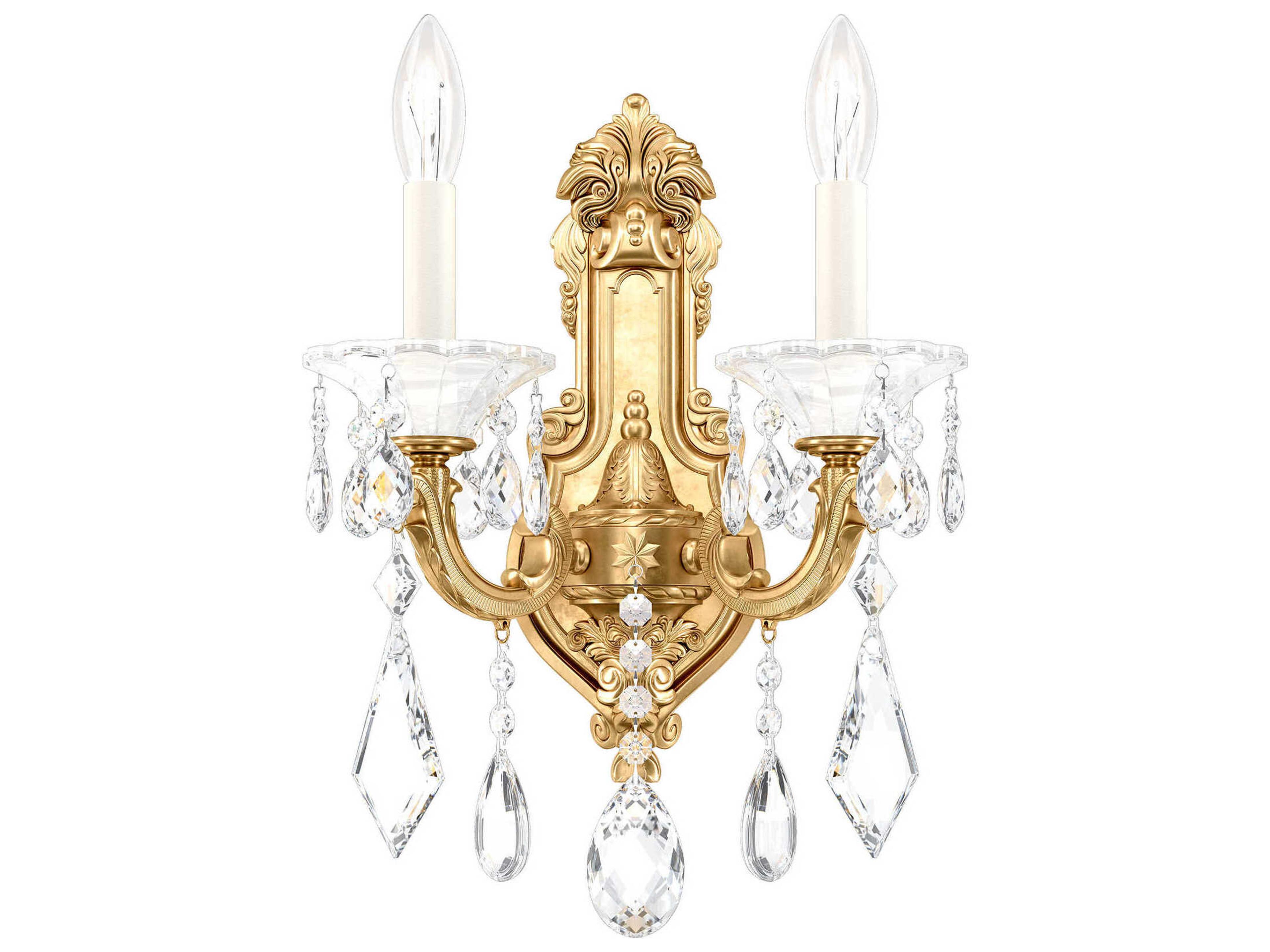 La Scala 2-Light Silver Crystal Wall Sconce
