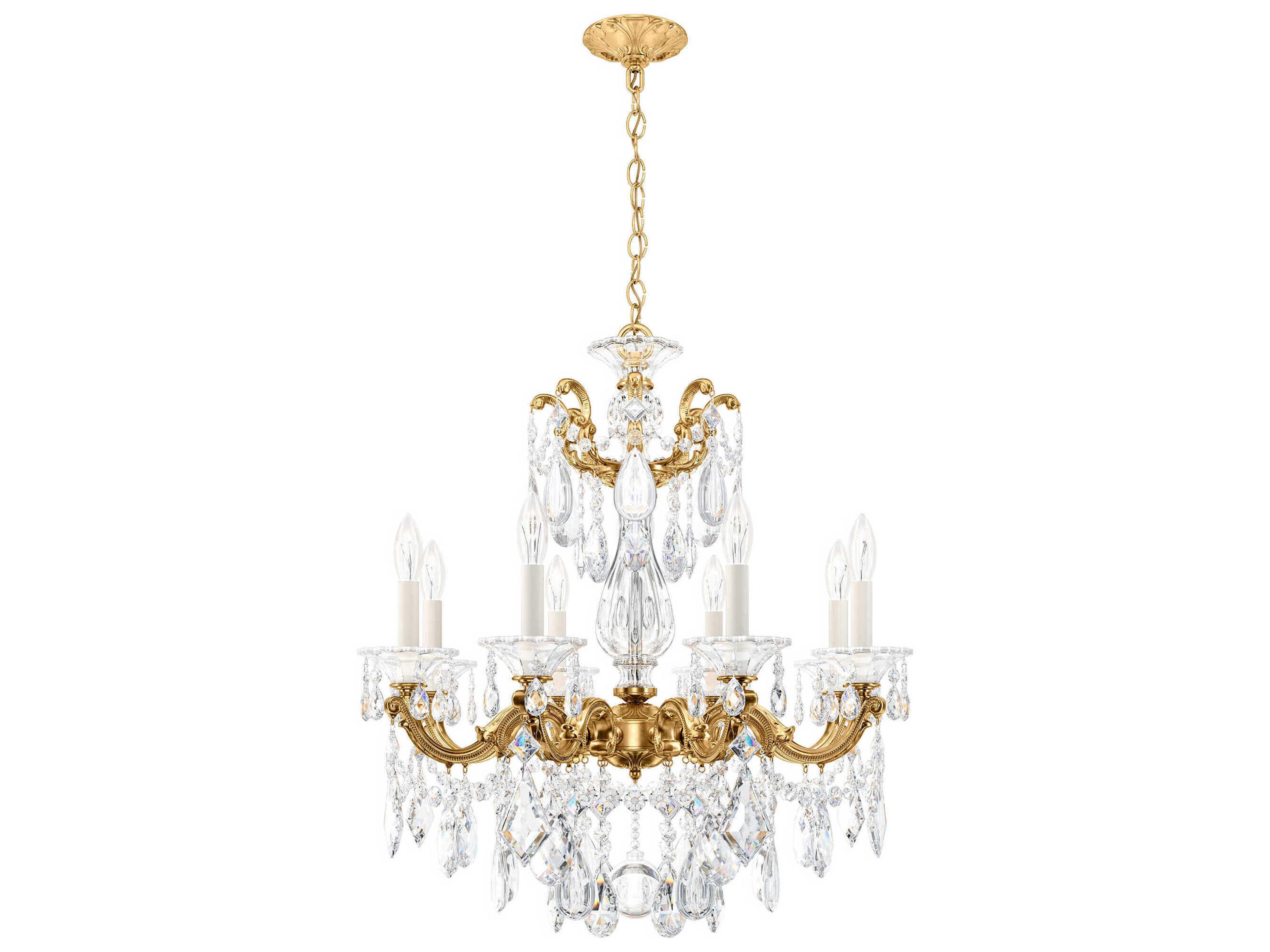 La Scala 8-Light Silver Crystal Candelabra Chandelier