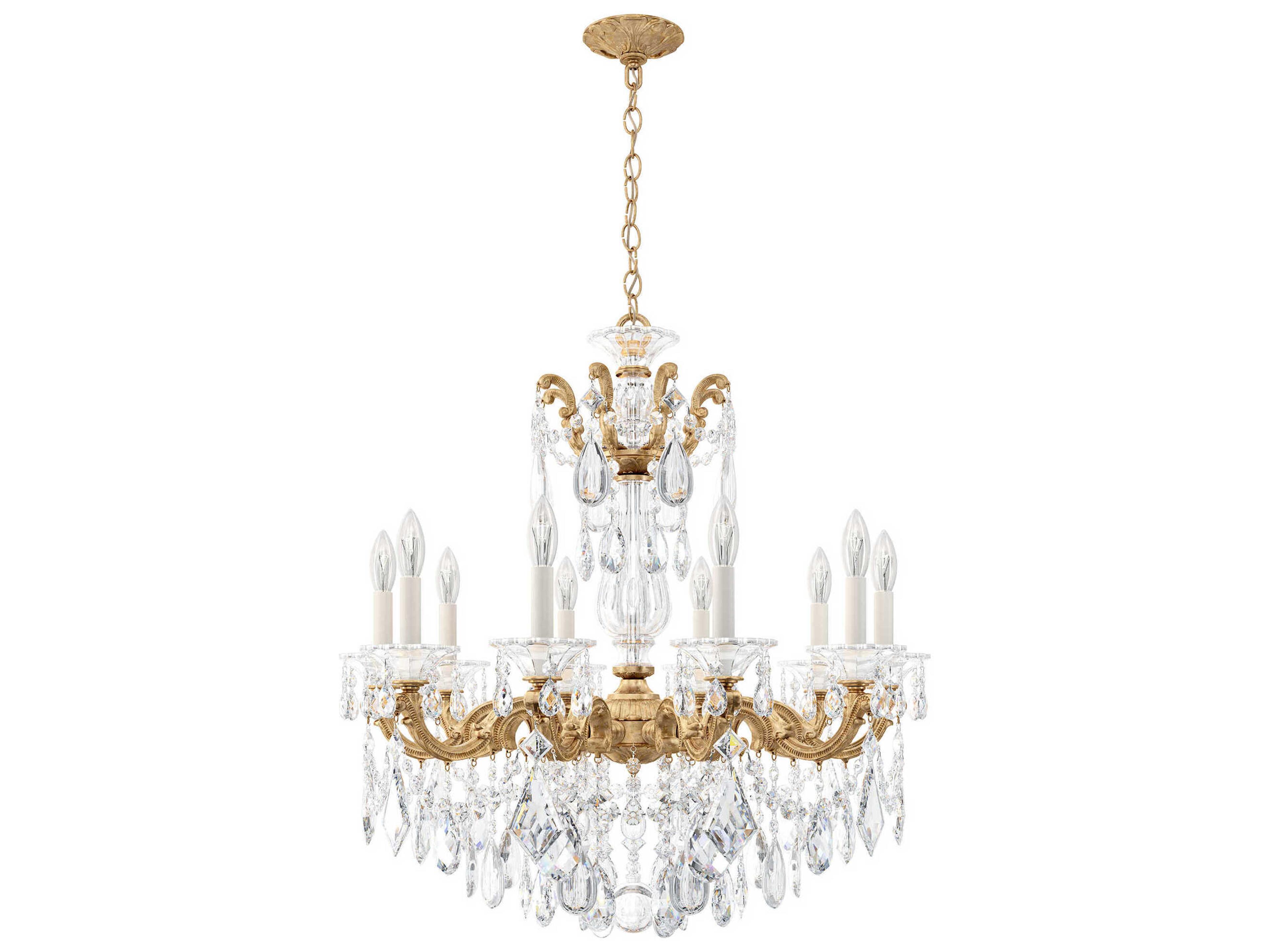 Schonbek La Scala 10-Light Bronze Crystal Candelabra Chandelier