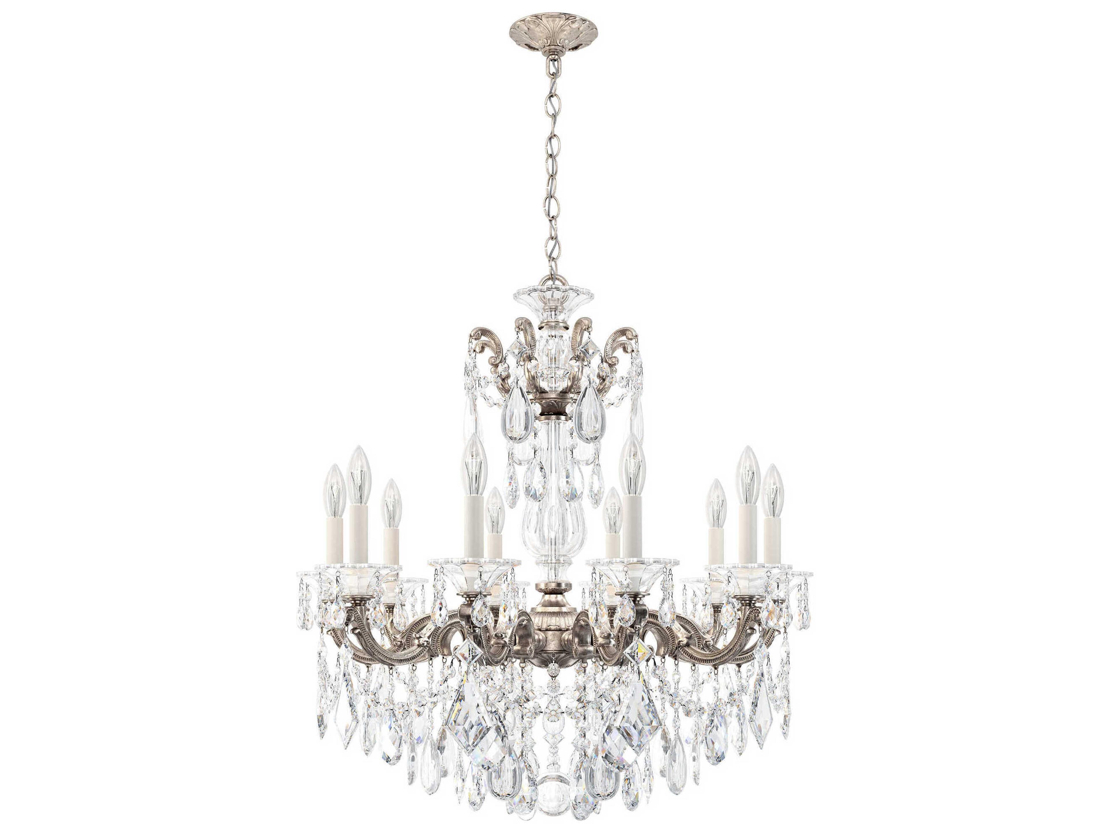 Schonbek La Scala 10-Light Bronze Crystal Candelabra Chandelier