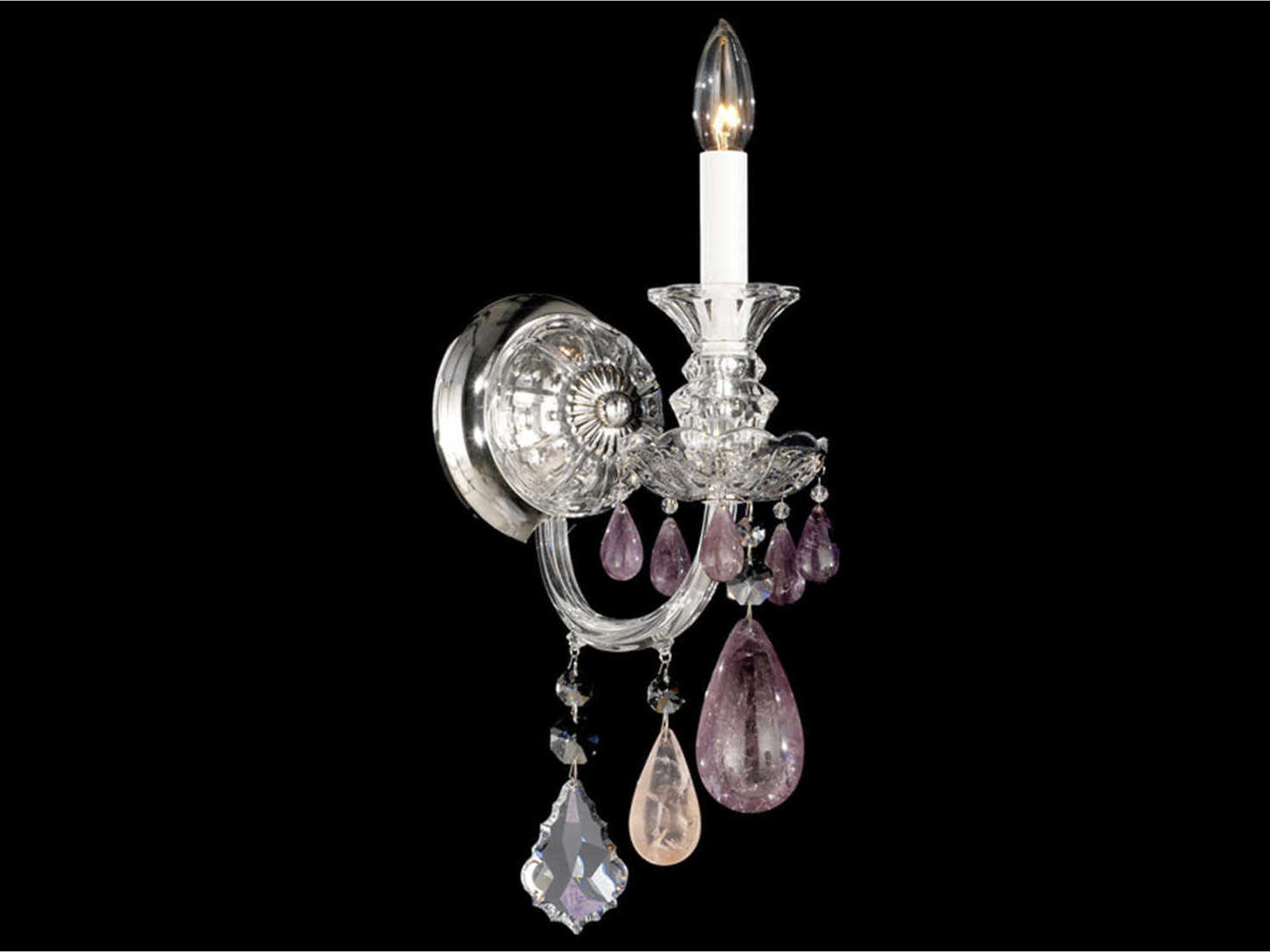 Hamilton Rock Crystal 1-Light Silver Wall Sconce