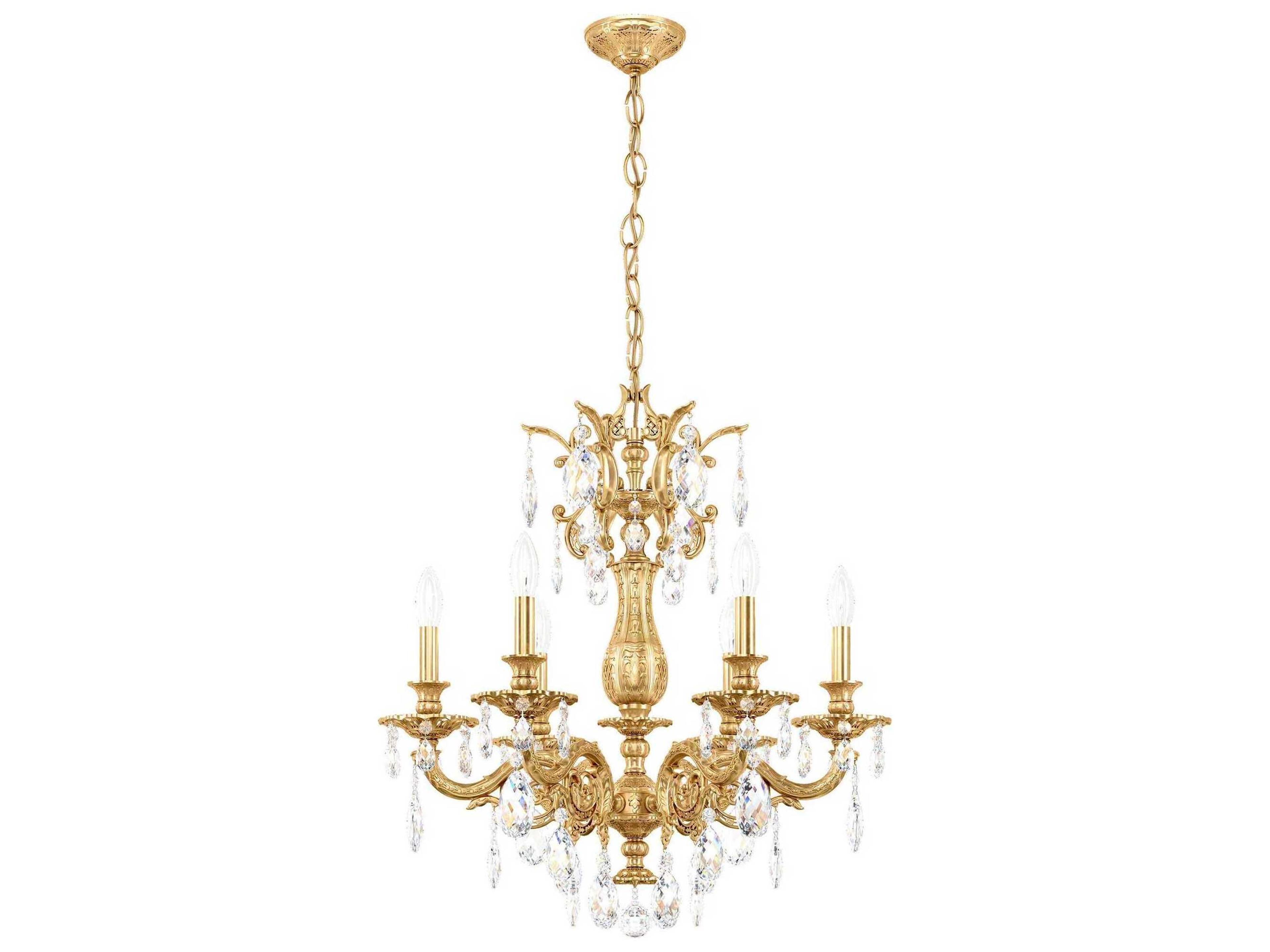 Milano 6-Light Gold Crystal Candelabra Chandelier