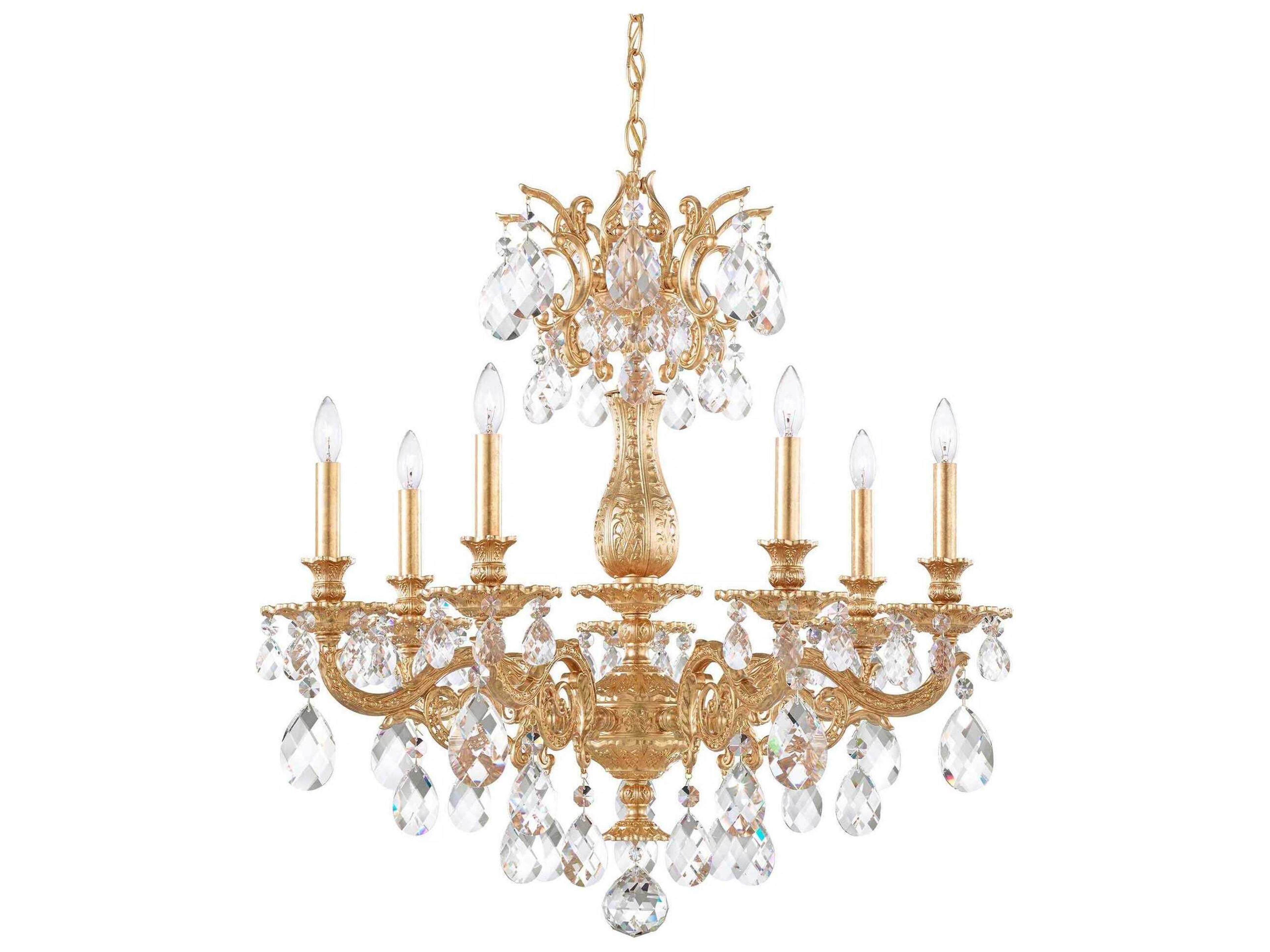 Milano 7-Light Bronze Crystal Candelabra Chandelier
