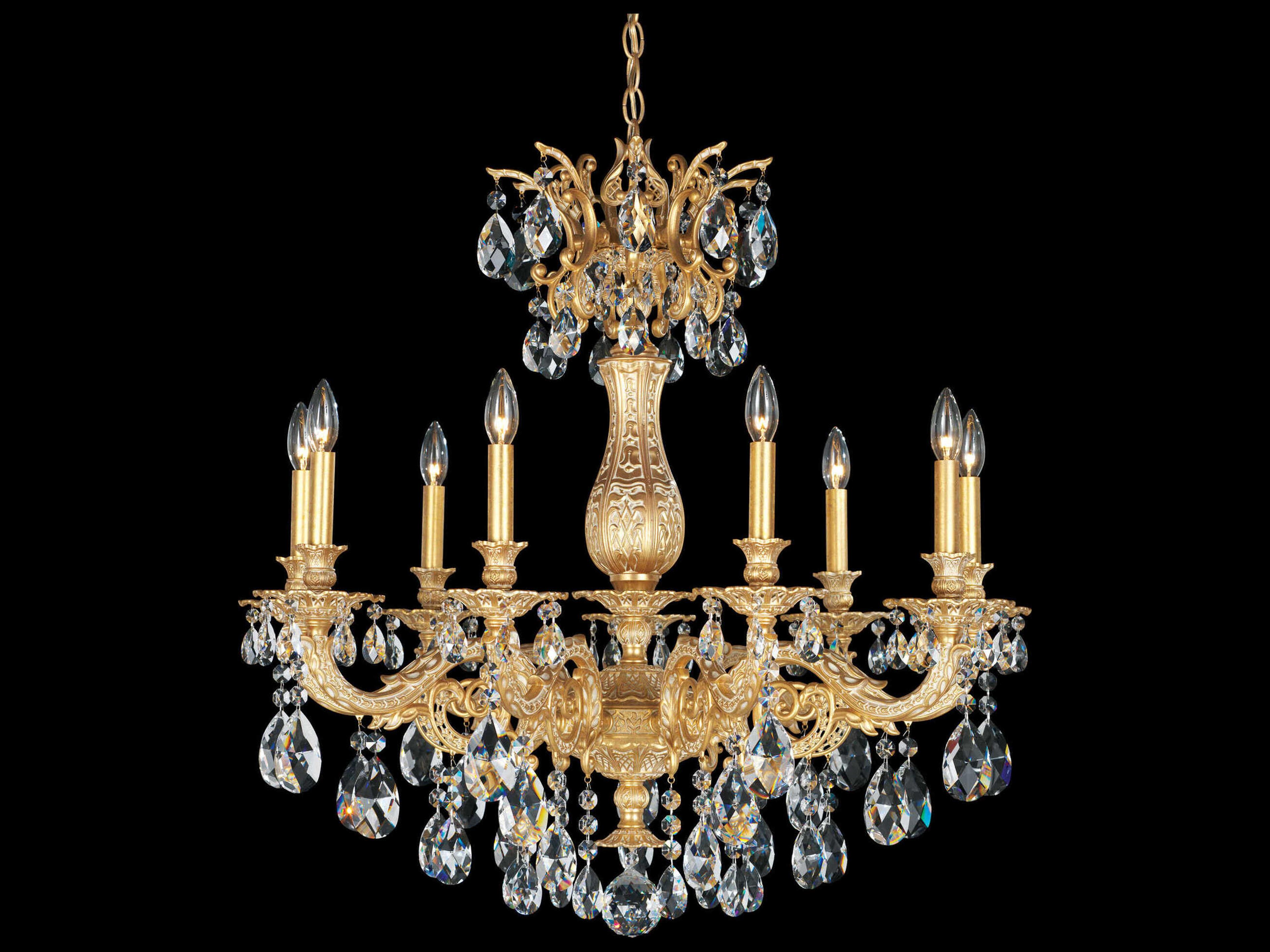 Milano 9-Light Gold Crystal Candelabra Chandelier