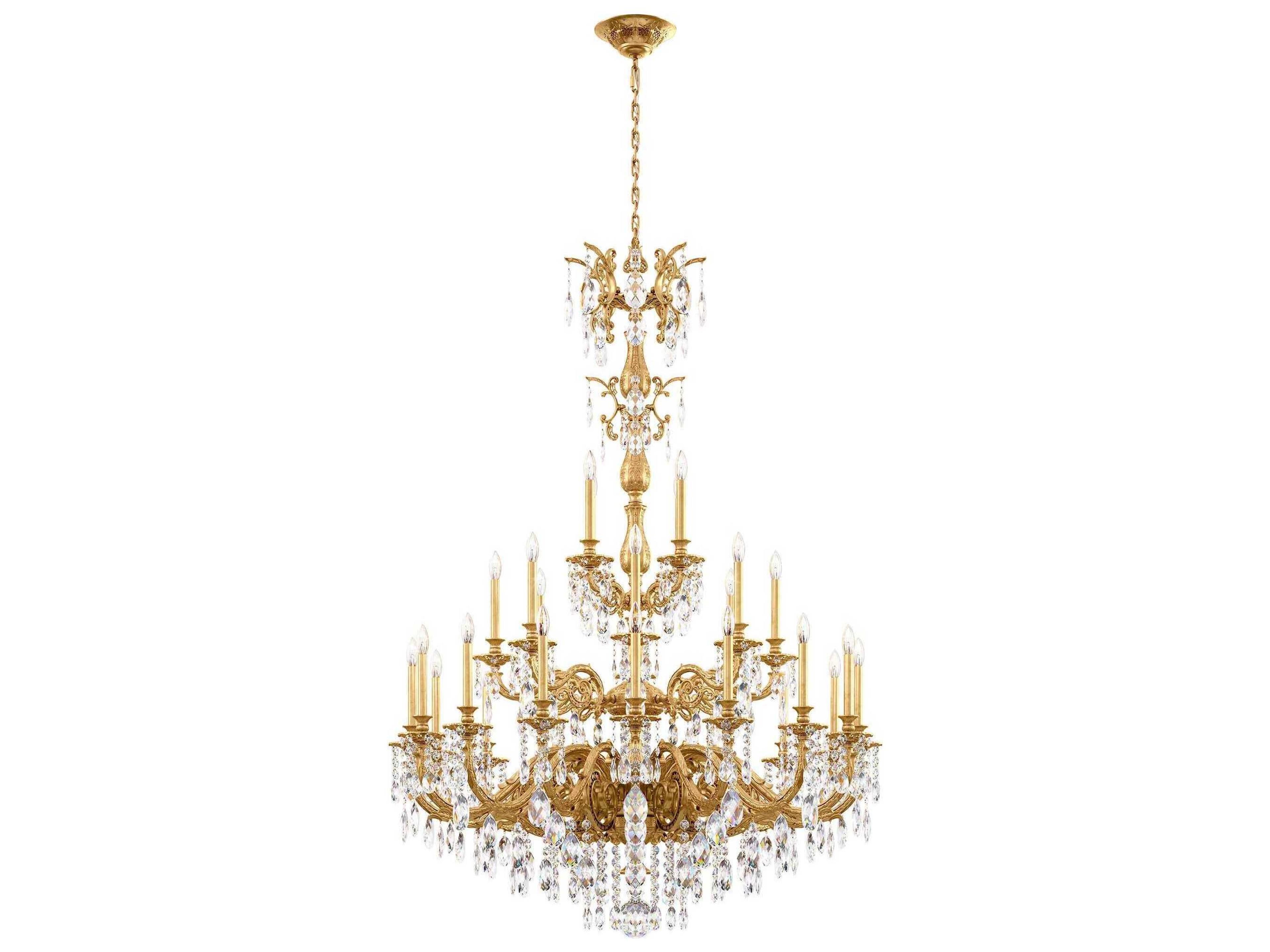 Milano 28-Light Bronze Crystal Candelabra Chandelier