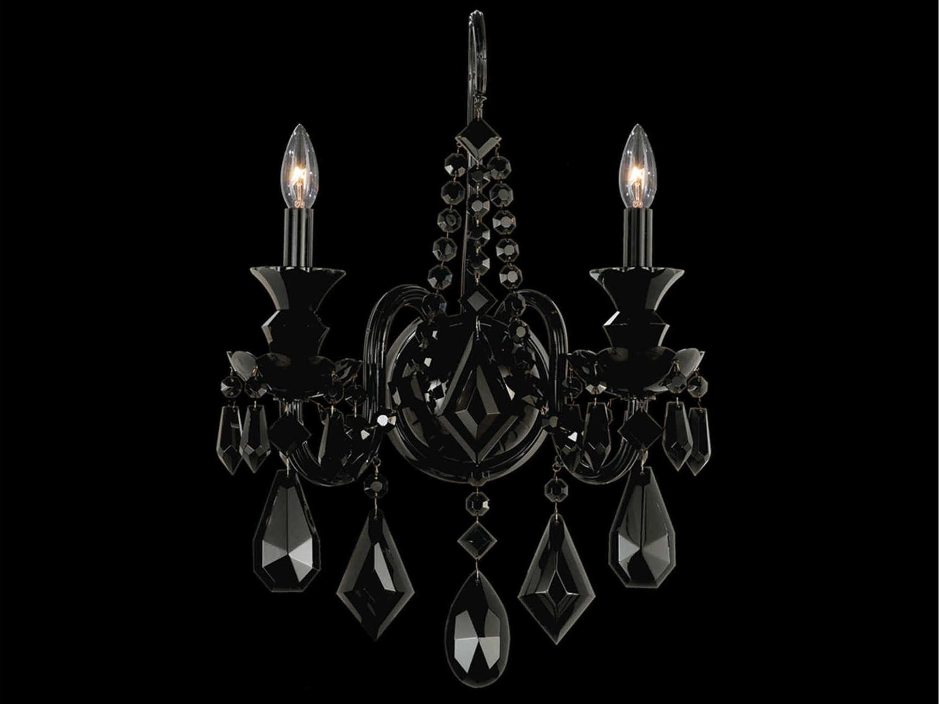 Hamilton 2-Light Jet Black Wall Sconce