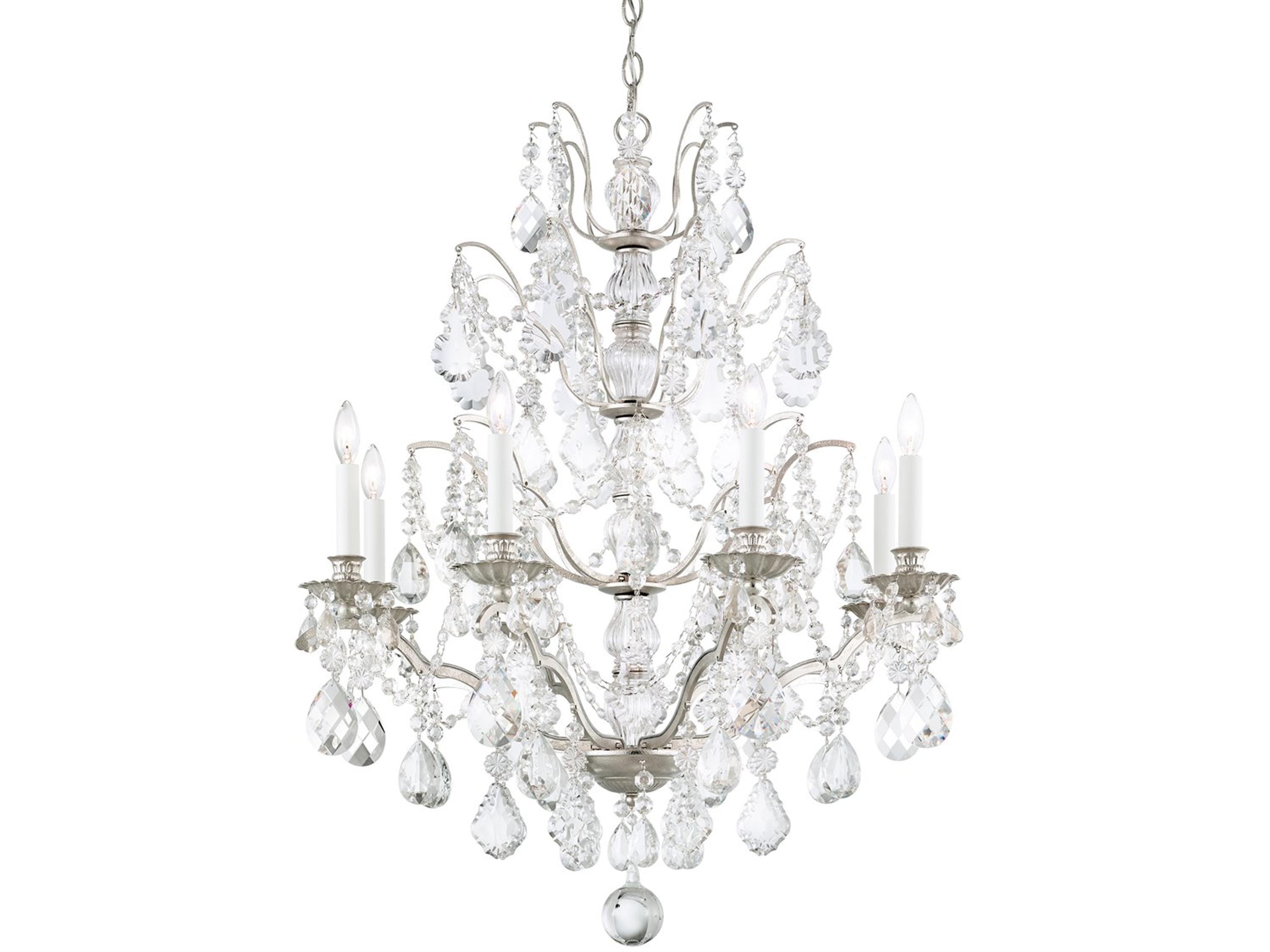 Bordeaux 8-Light Silver Crystal Candelabra Chandelier