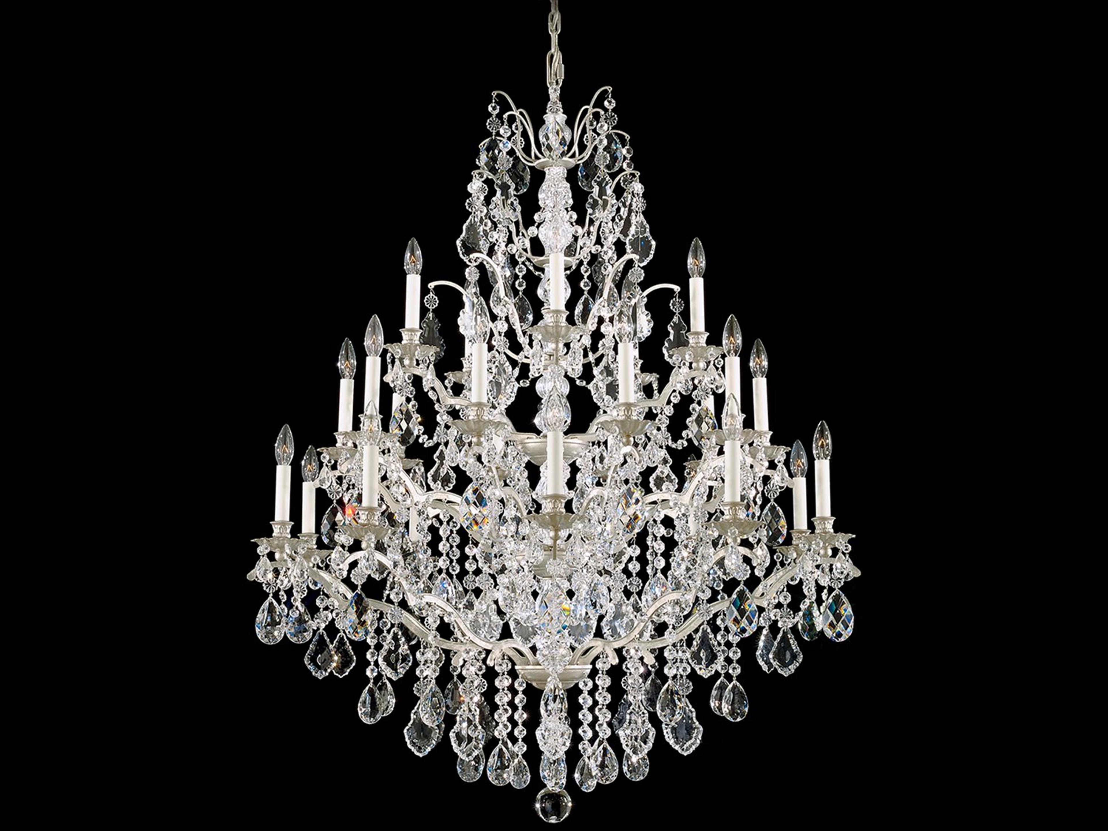 Bordeaux 25-Light Silver Crystal Candelabra Chandelier