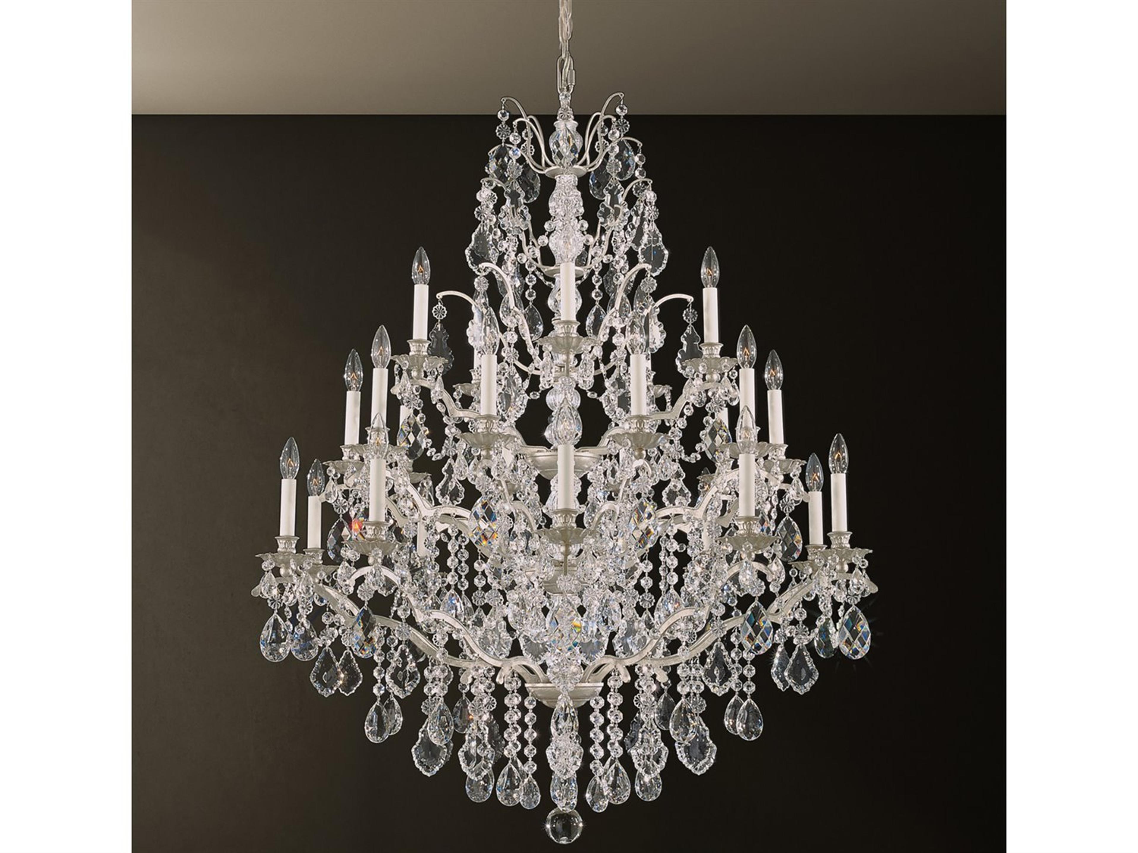 Schonbek Bordeaux 25-Light Silver Crystal Candelabra Chandelier