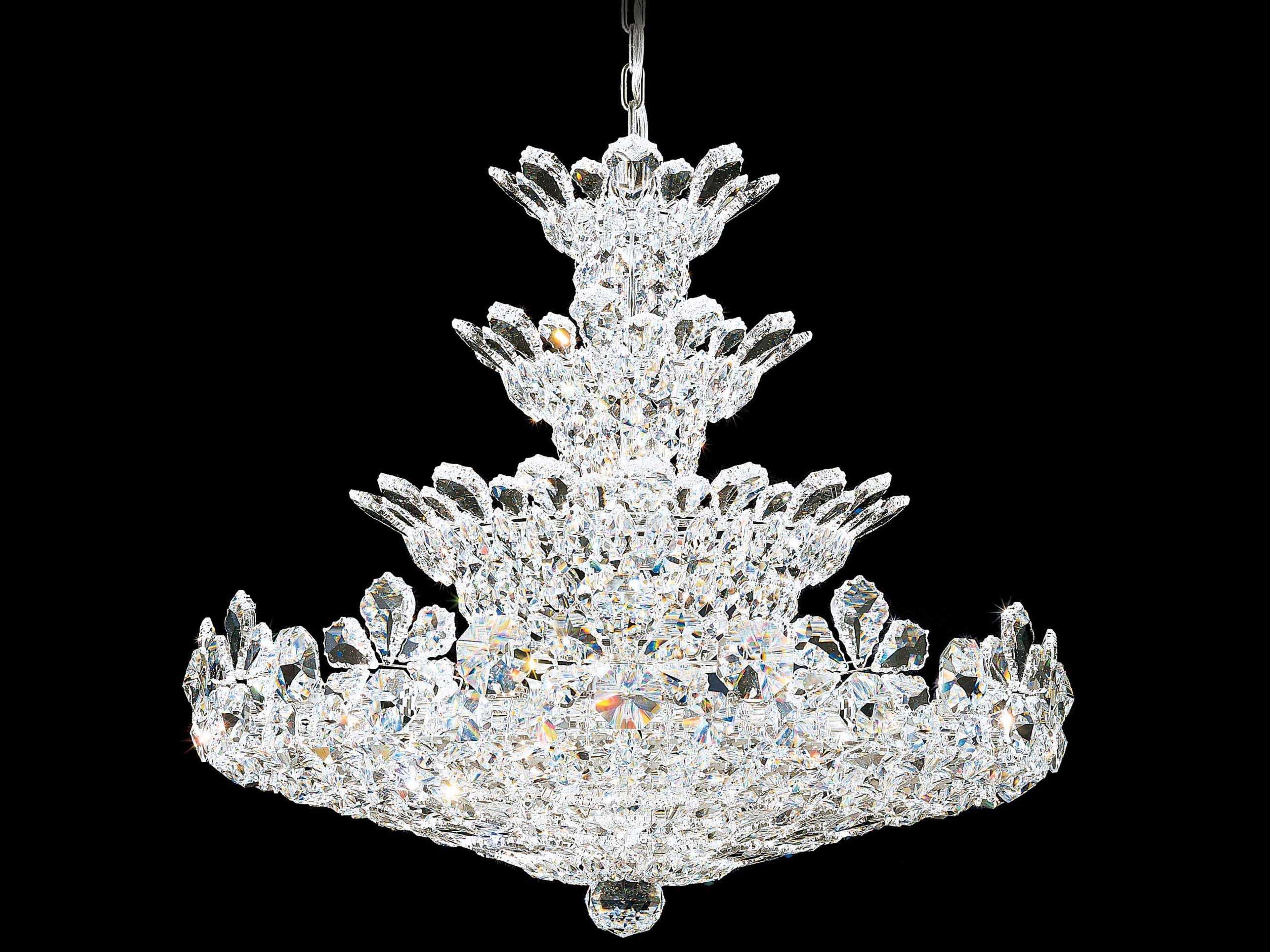 Trilliane 30-Light Stainless Steel Silver Candelabra Chandelier