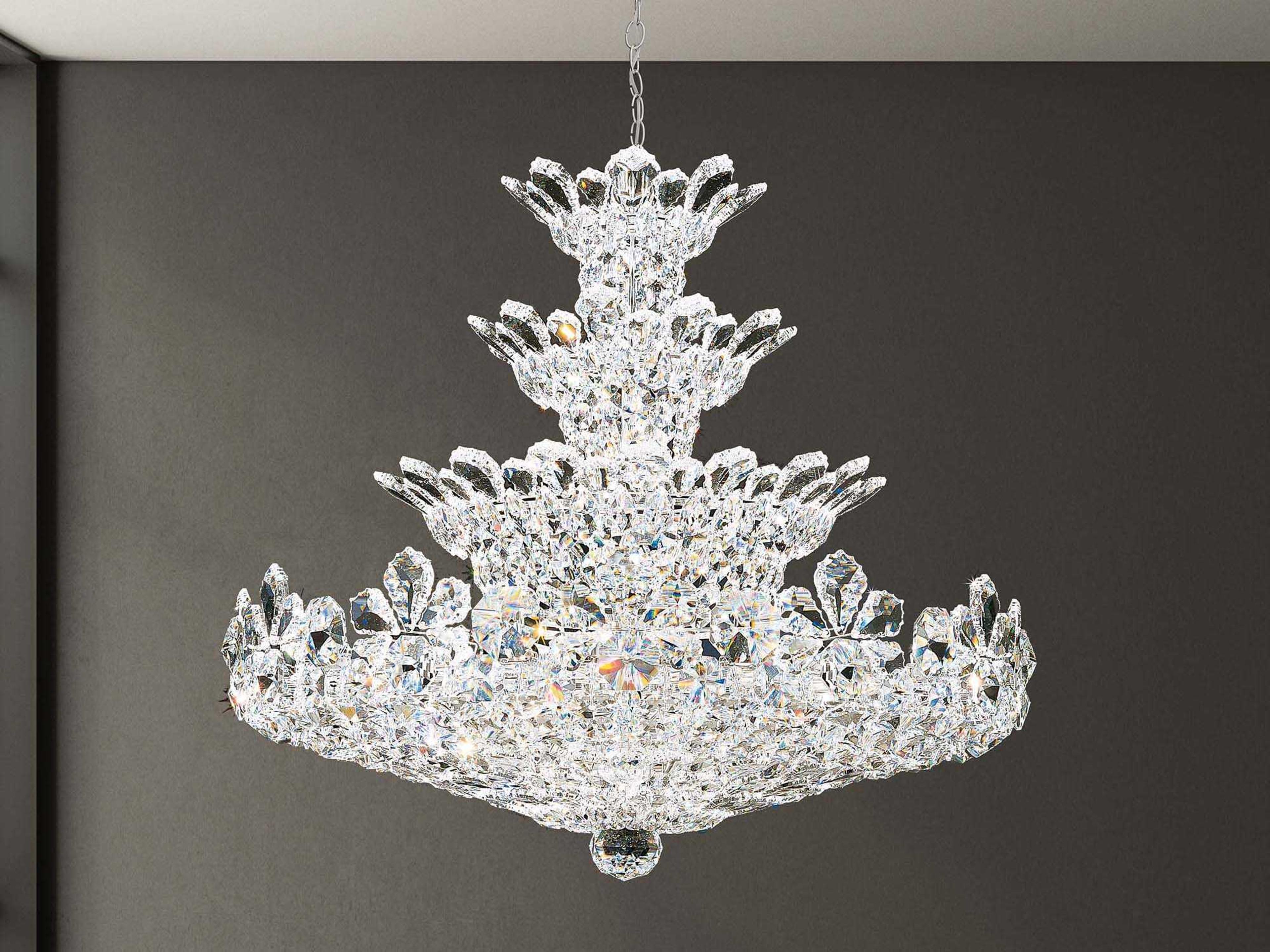 Schonbek Trilliane 30-Light Stainless Steel Silver Candelabra Chandelier