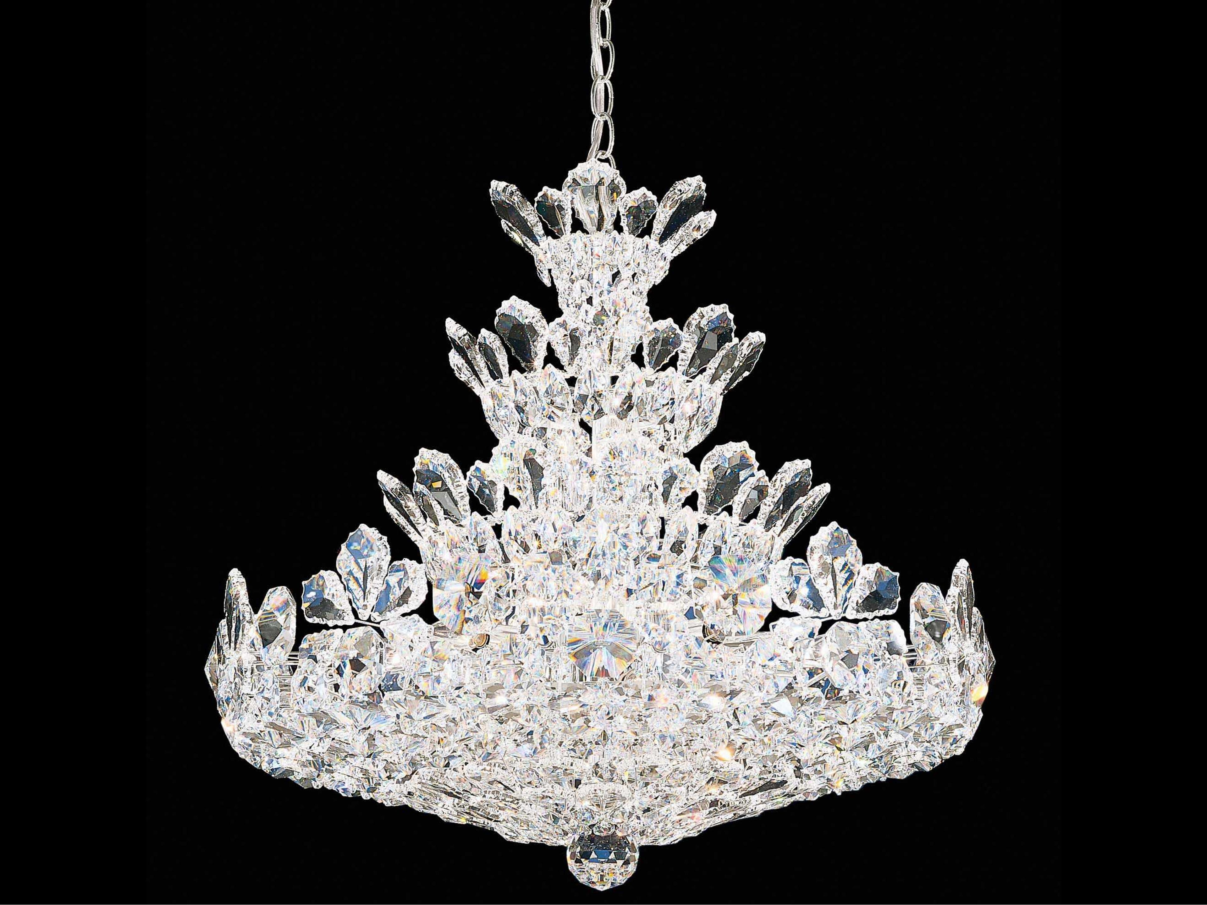 Trilliane 24-Light Stainless Steel Silver Candelabra Chandelier