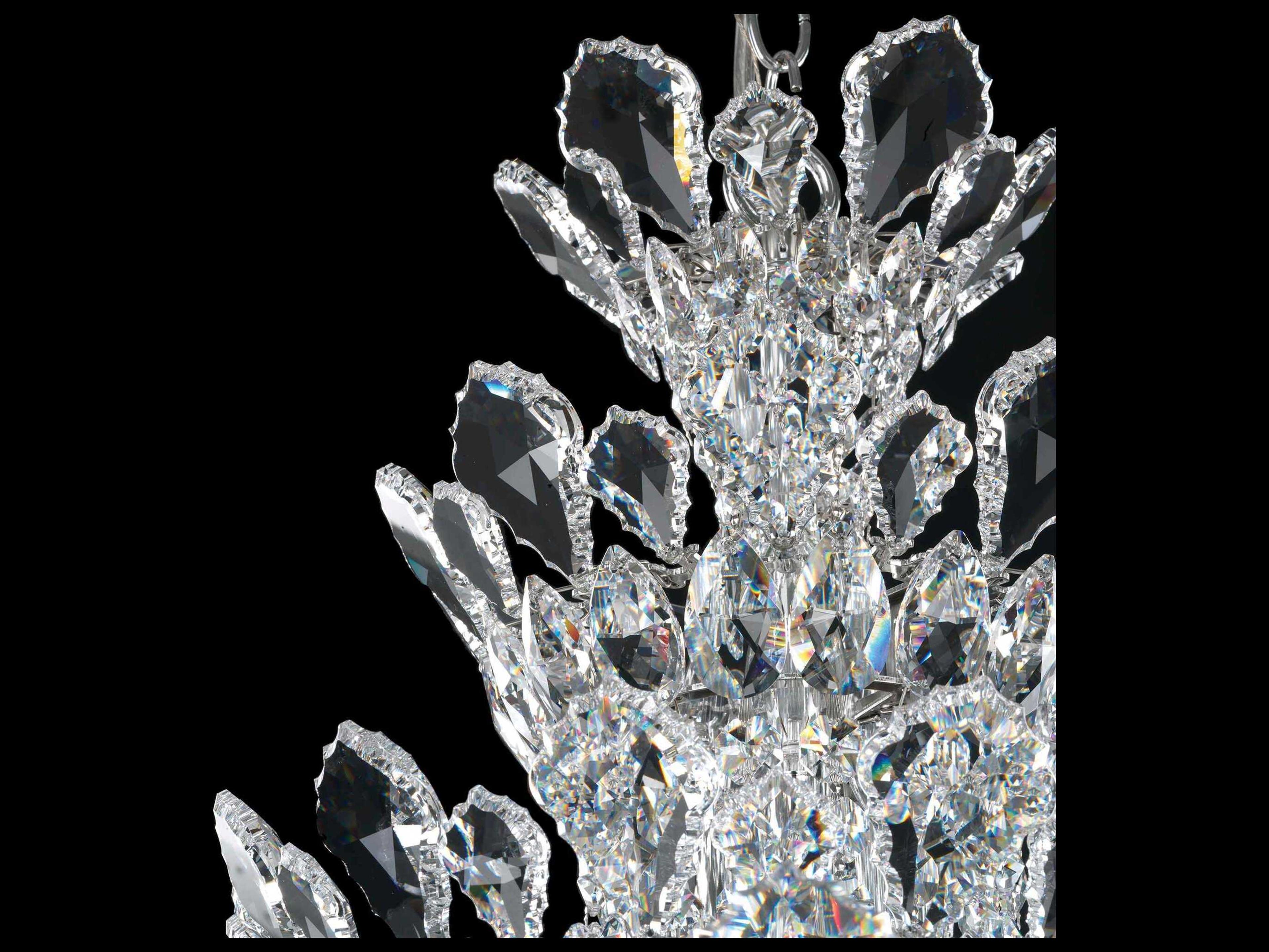 Schonbek Trilliane 24-Light Stainless Steel Silver Candelabra Chandelier