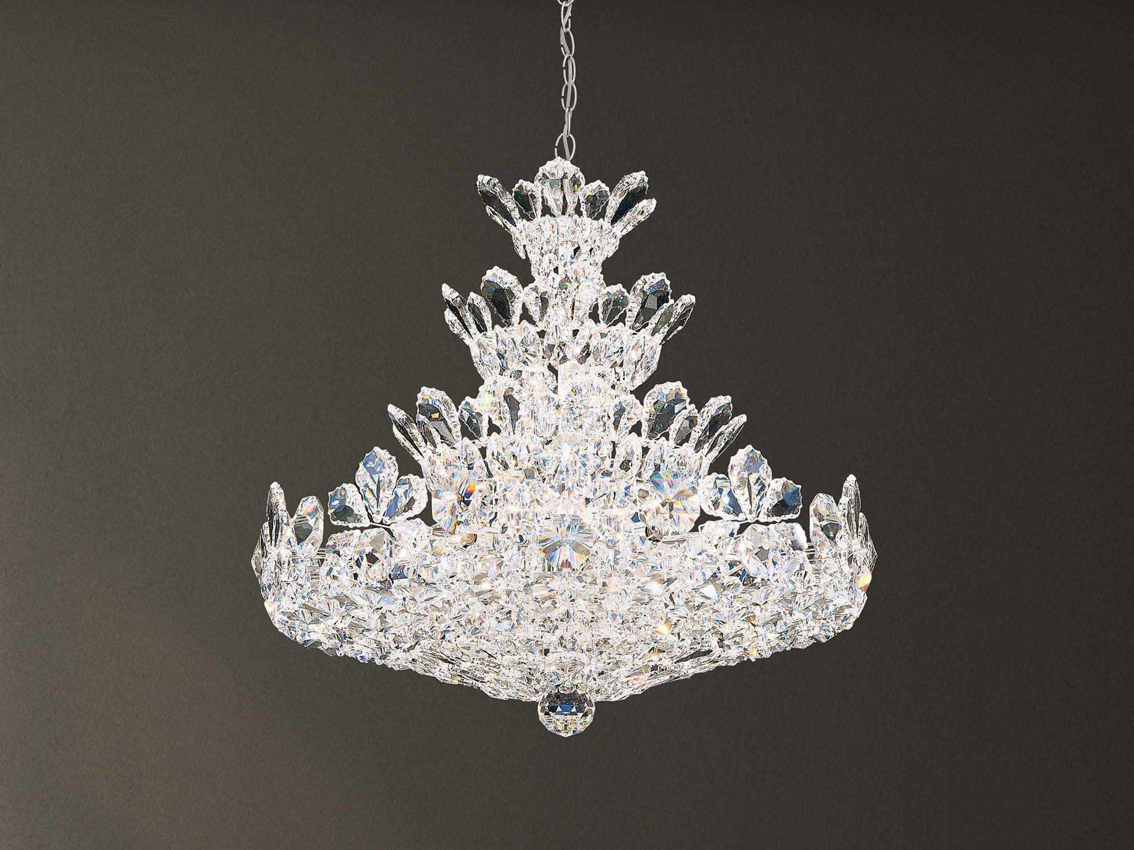 Schonbek Trilliane 24-Light Stainless Steel Silver Candelabra Chandelier