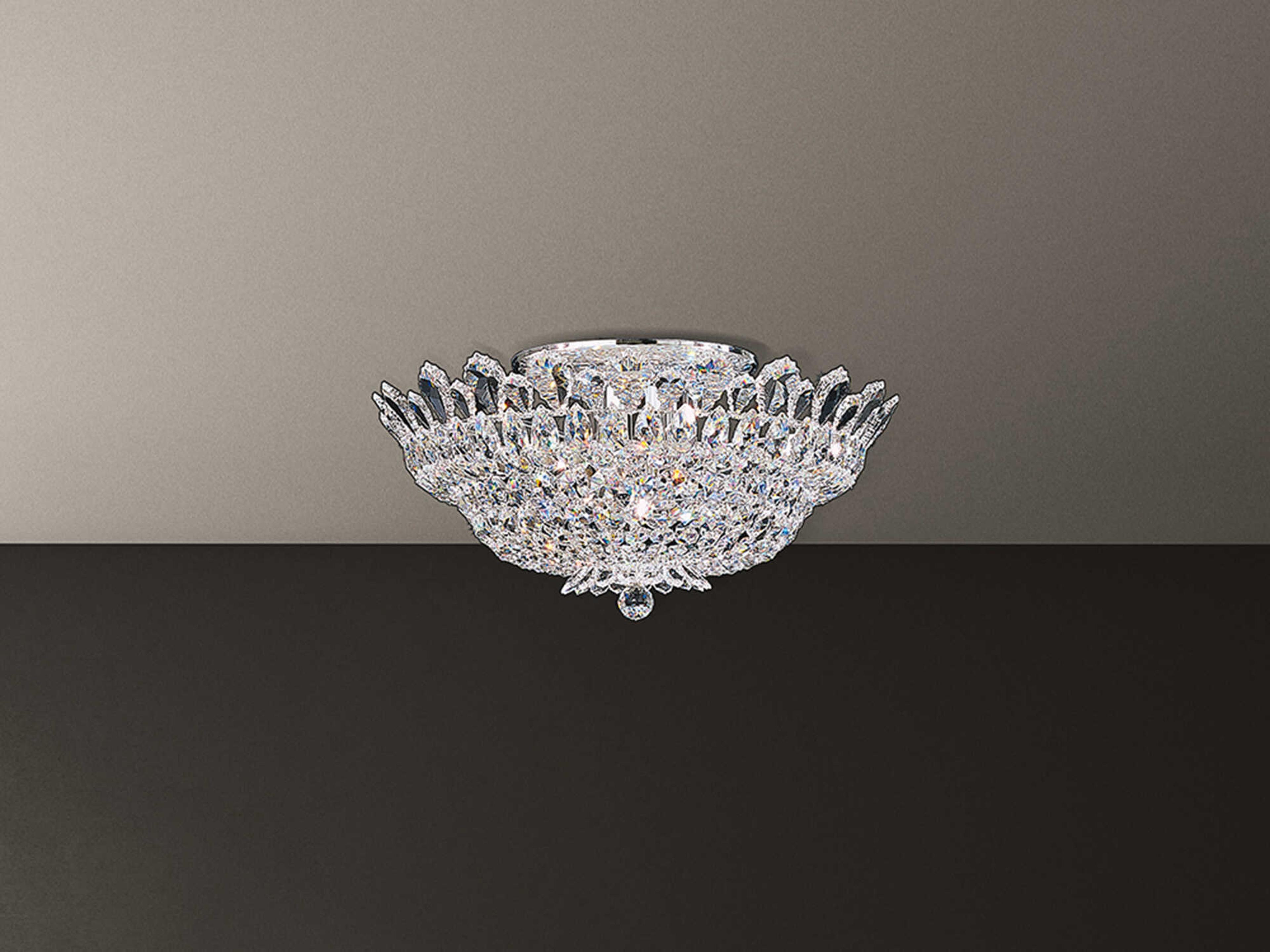 Schonbek Trilliane 10-Light Silver Crystal Bowl Flush Mount