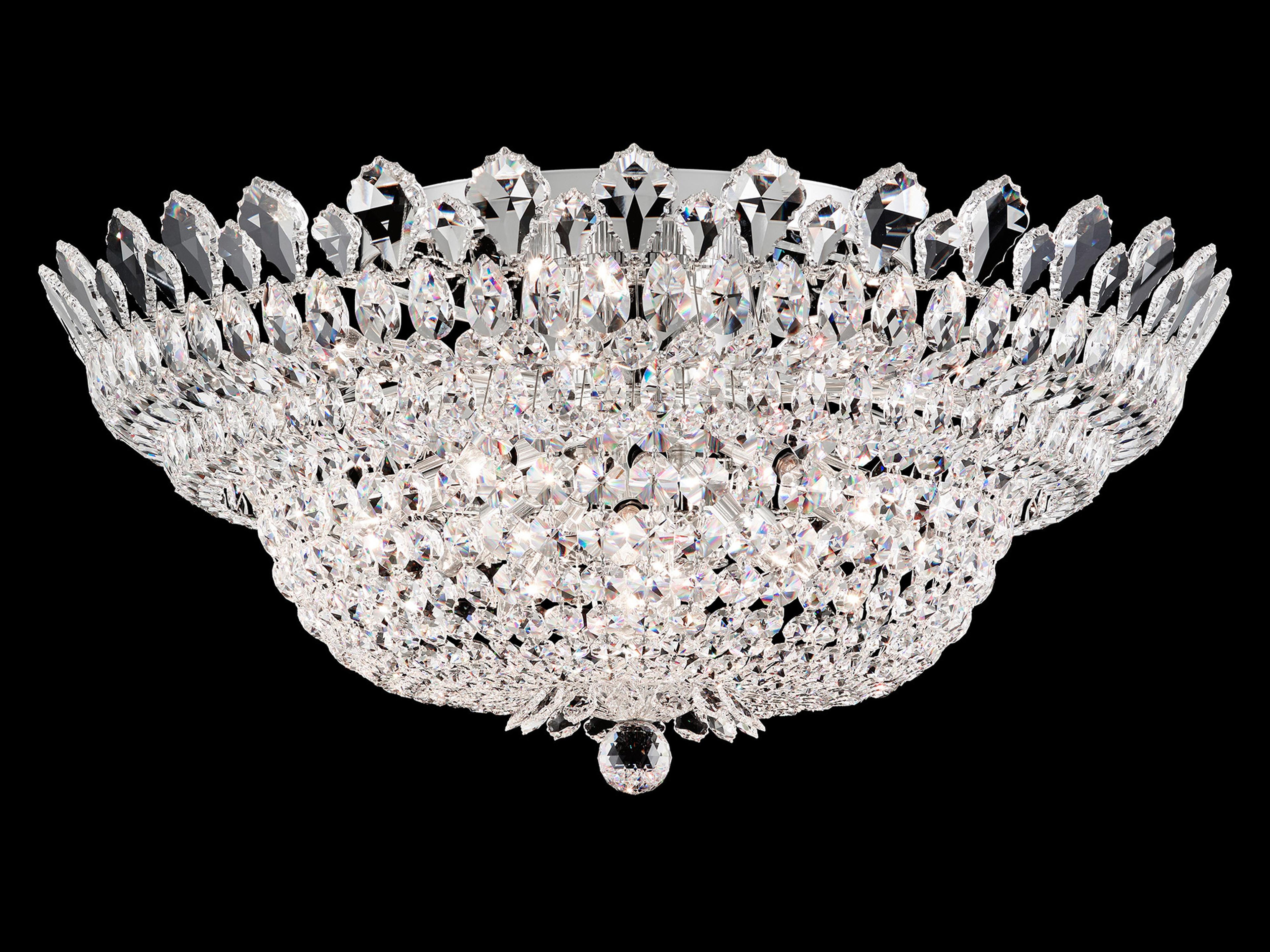 Schonbek Trilliane 23-Light Silver Crystal Bowl Flush Mount