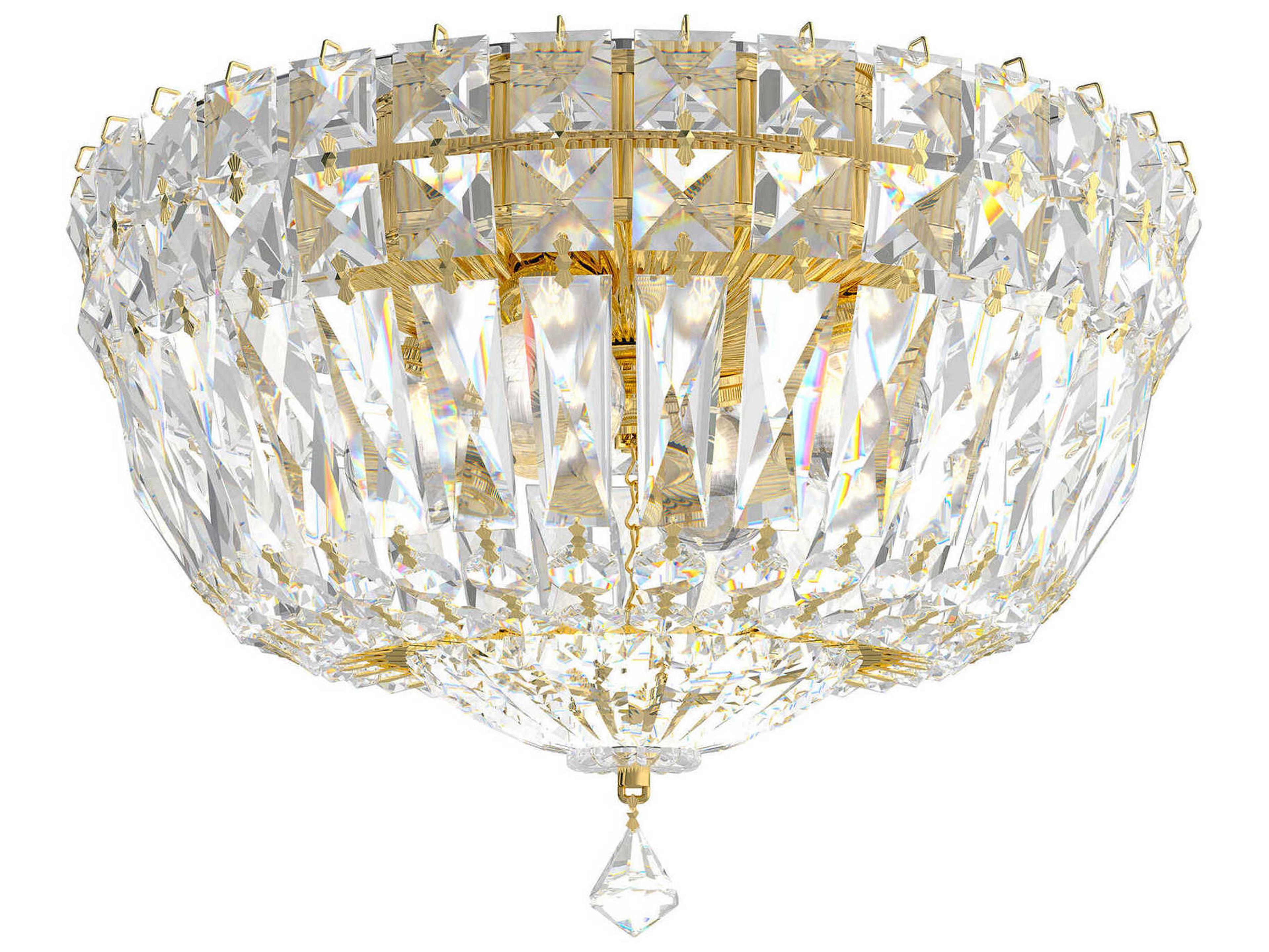 Petit Crystal Deluxe 4-Light Gold Bowl Flush Mount