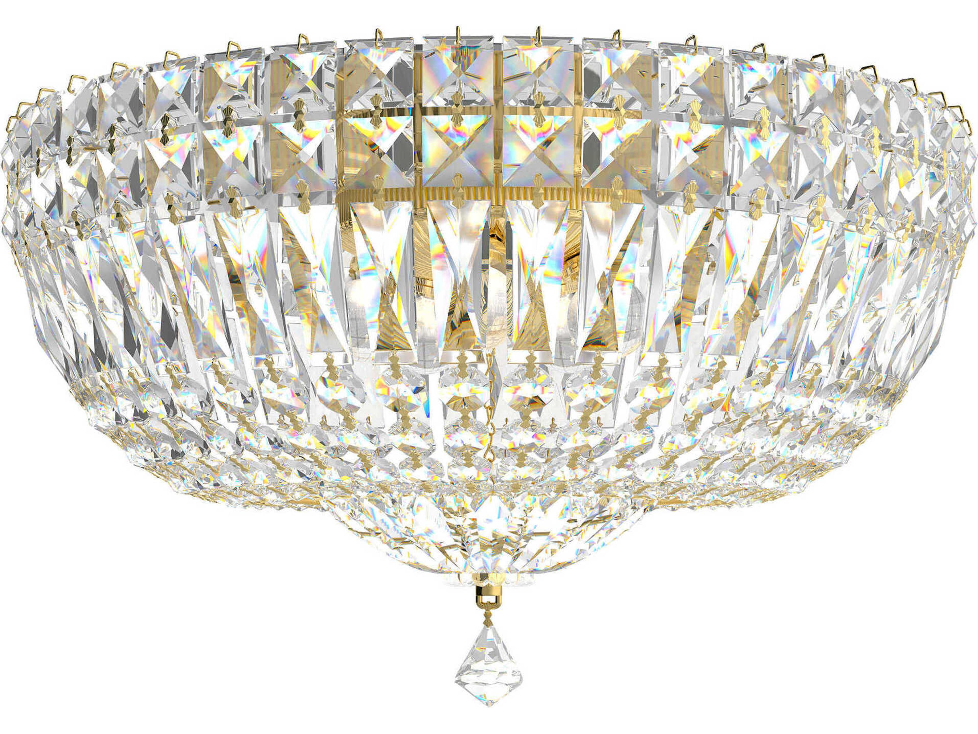 Petit Crystal Deluxe 5-Light Gold Bowl Flush Mount