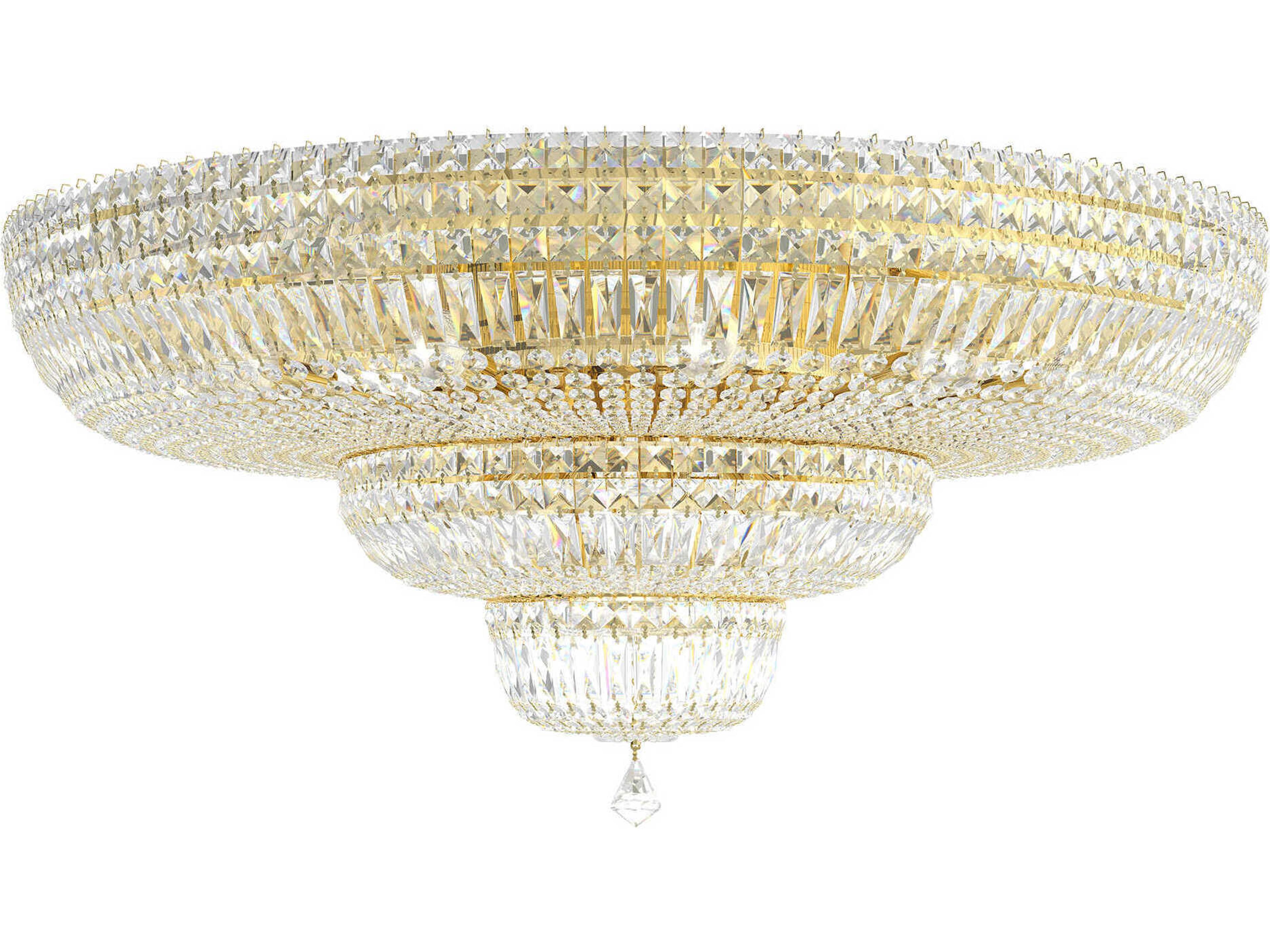Petit Crystal Deluxe 27-Light Gold Bowl Tiered Flush Mount