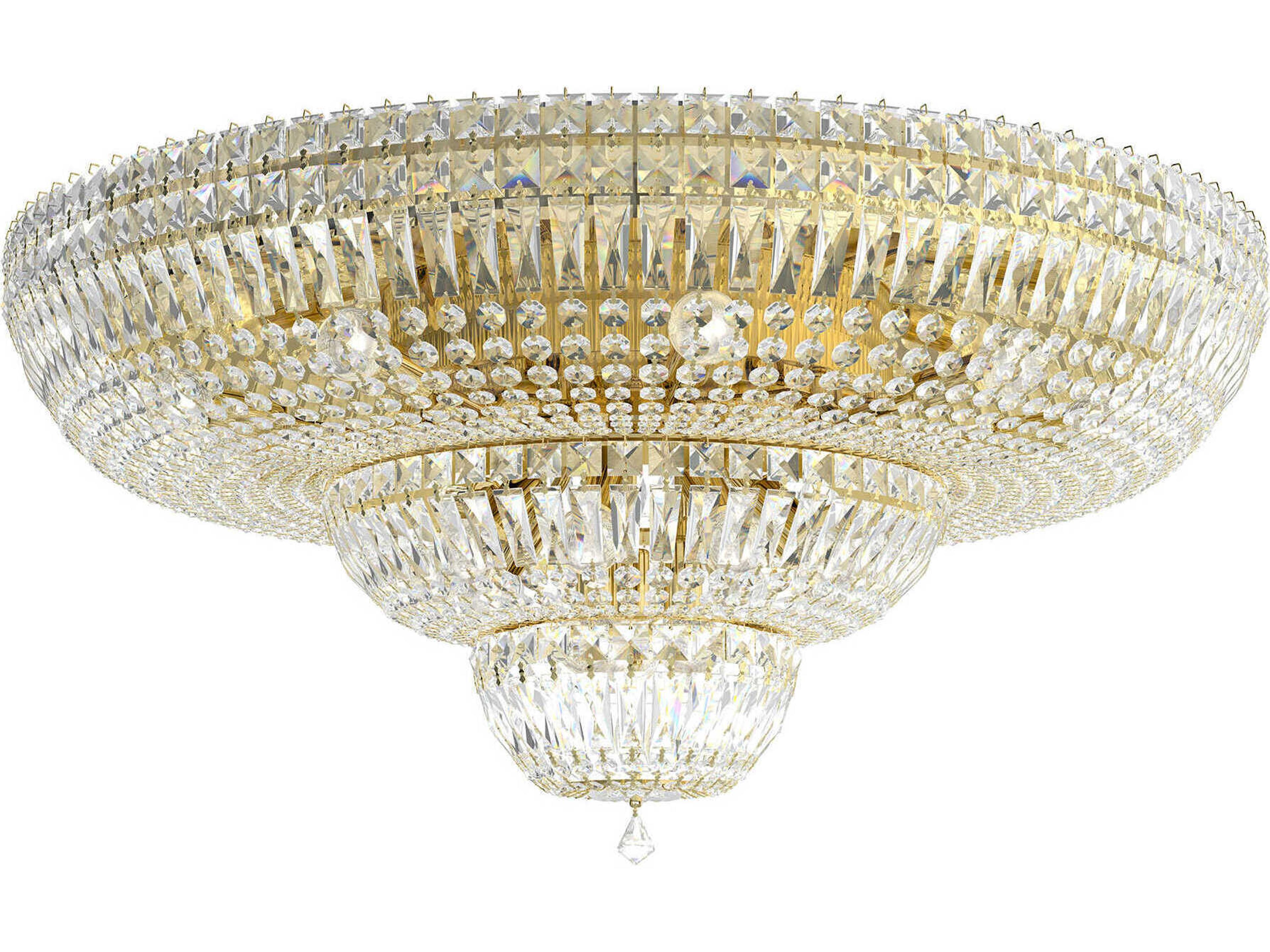 Petit Crystal Deluxe 21-Light Gold Bowl Tiered Flush Mount