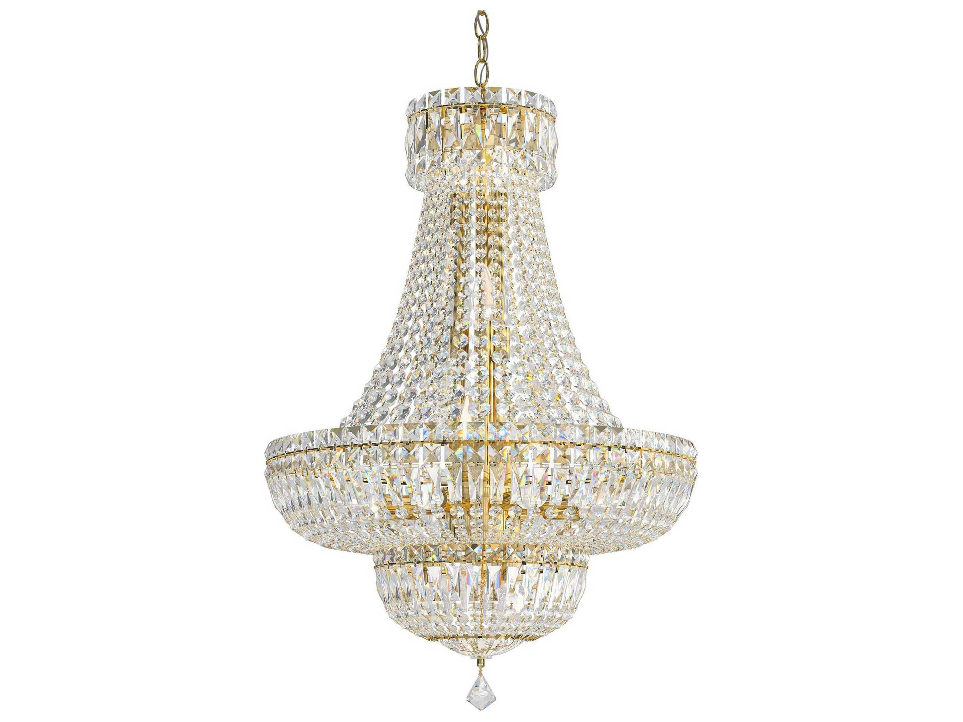 Schonbek Petit Crystal Deluxe 20-Light Gold Empire Chandelier