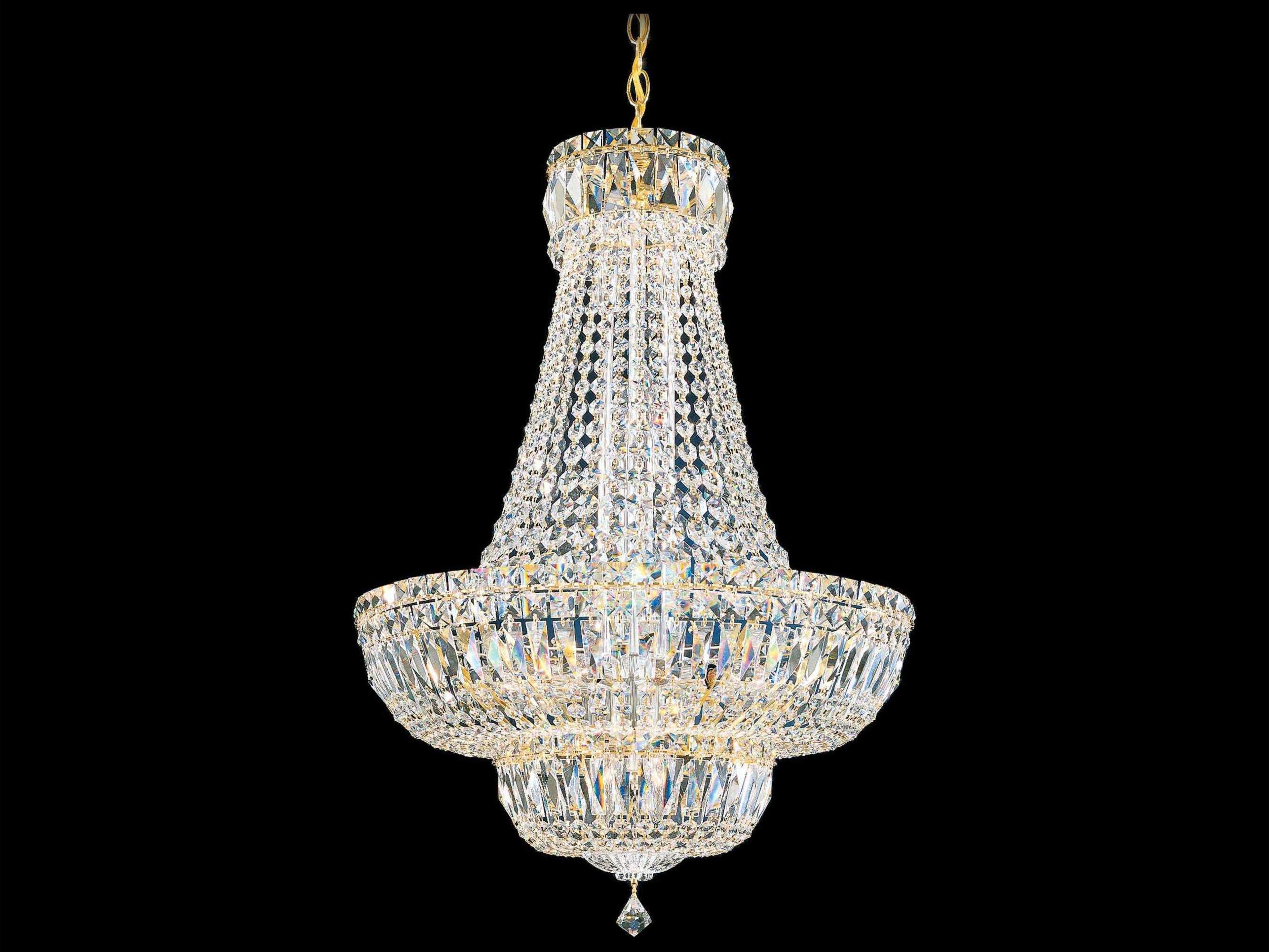 Schonbek Petit Crystal Deluxe 20-Light Gold Empire Chandelier