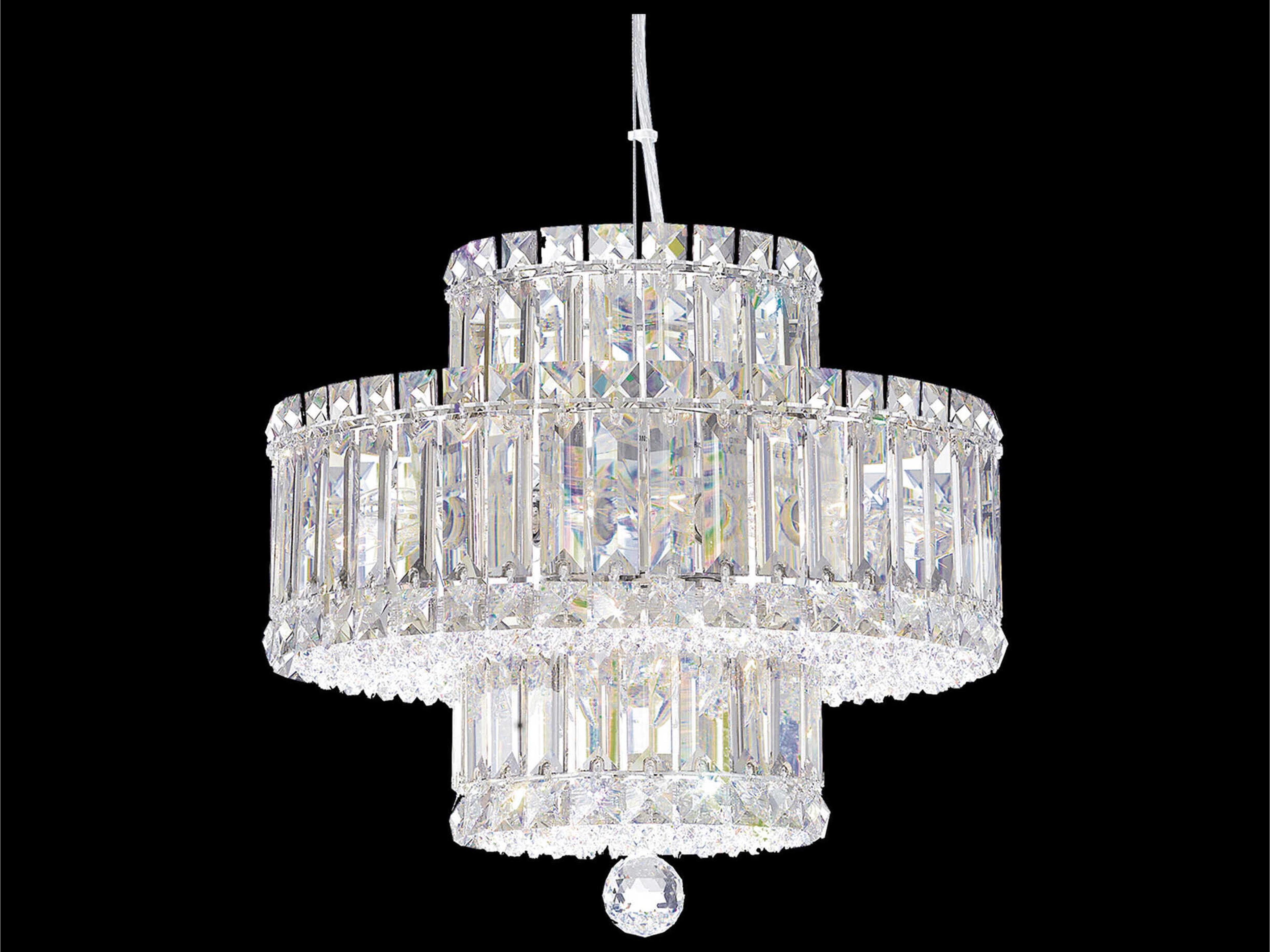 Schonbek Plaza 9-Light Stainless Steel Crystal Tiered Pendant
