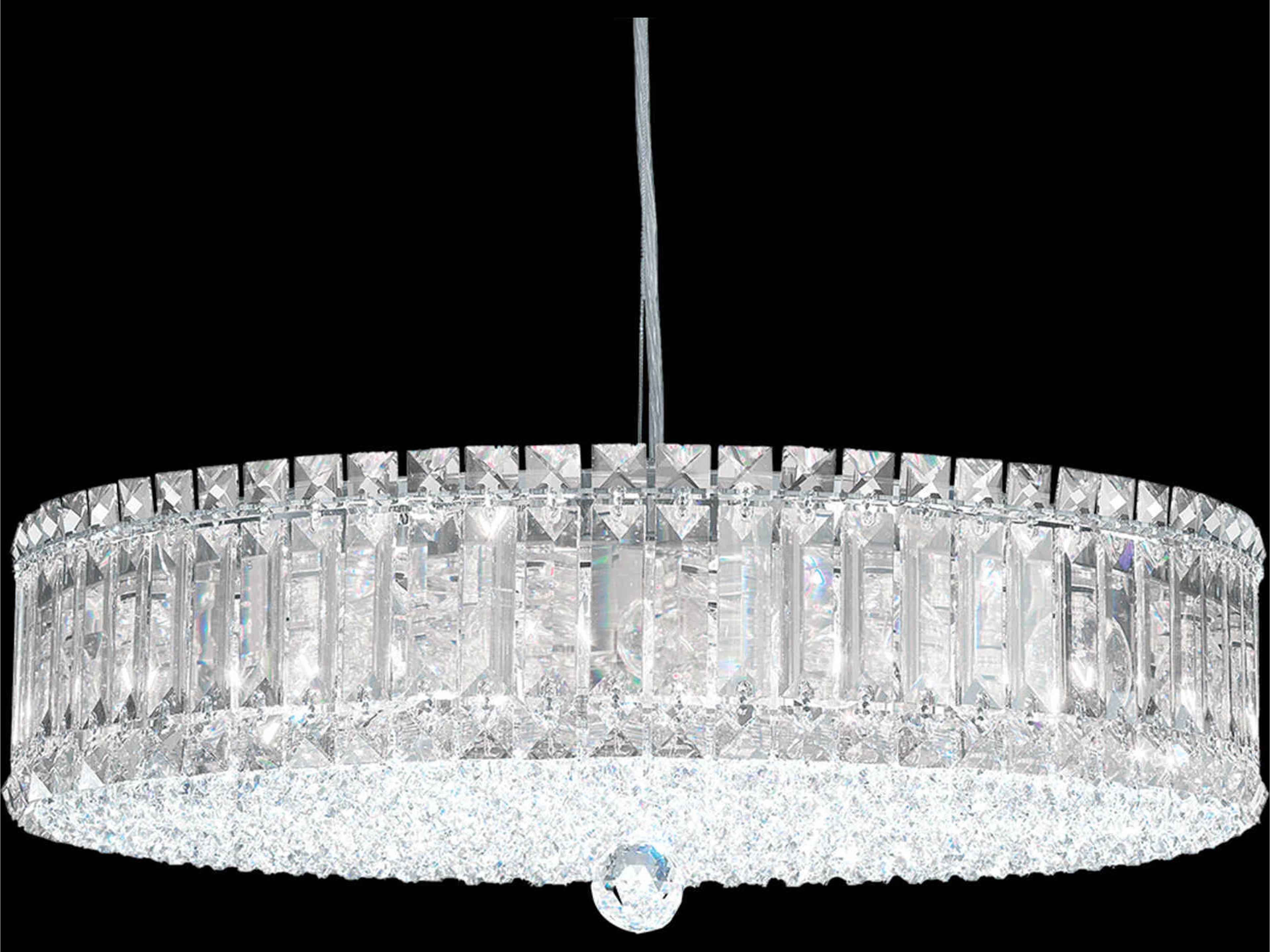 Plaza 15-Light Stainless Steel Crystal Round Pendant