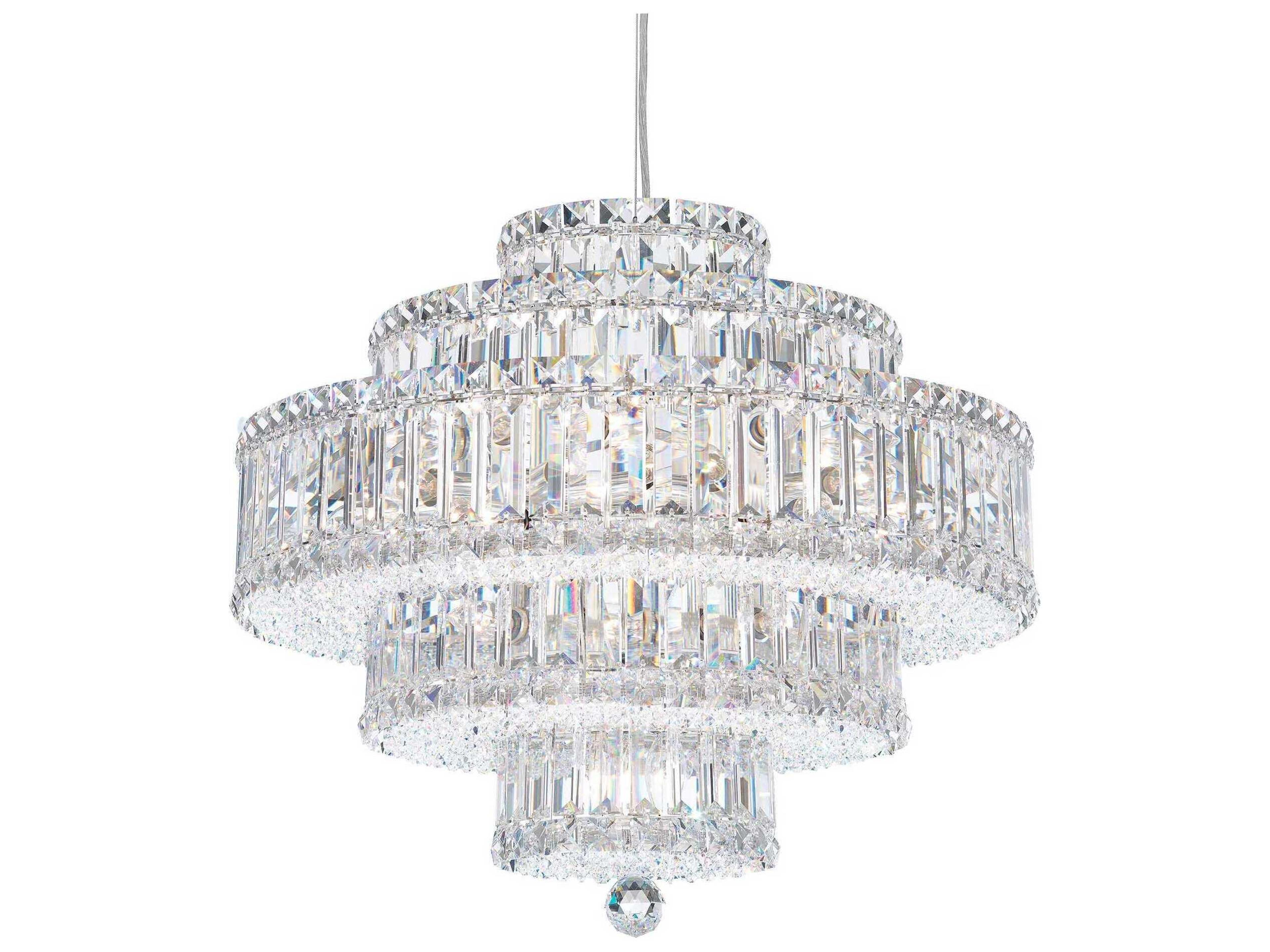 Plaza 22-Light Stainless Steel Crystal Tiered Pendant