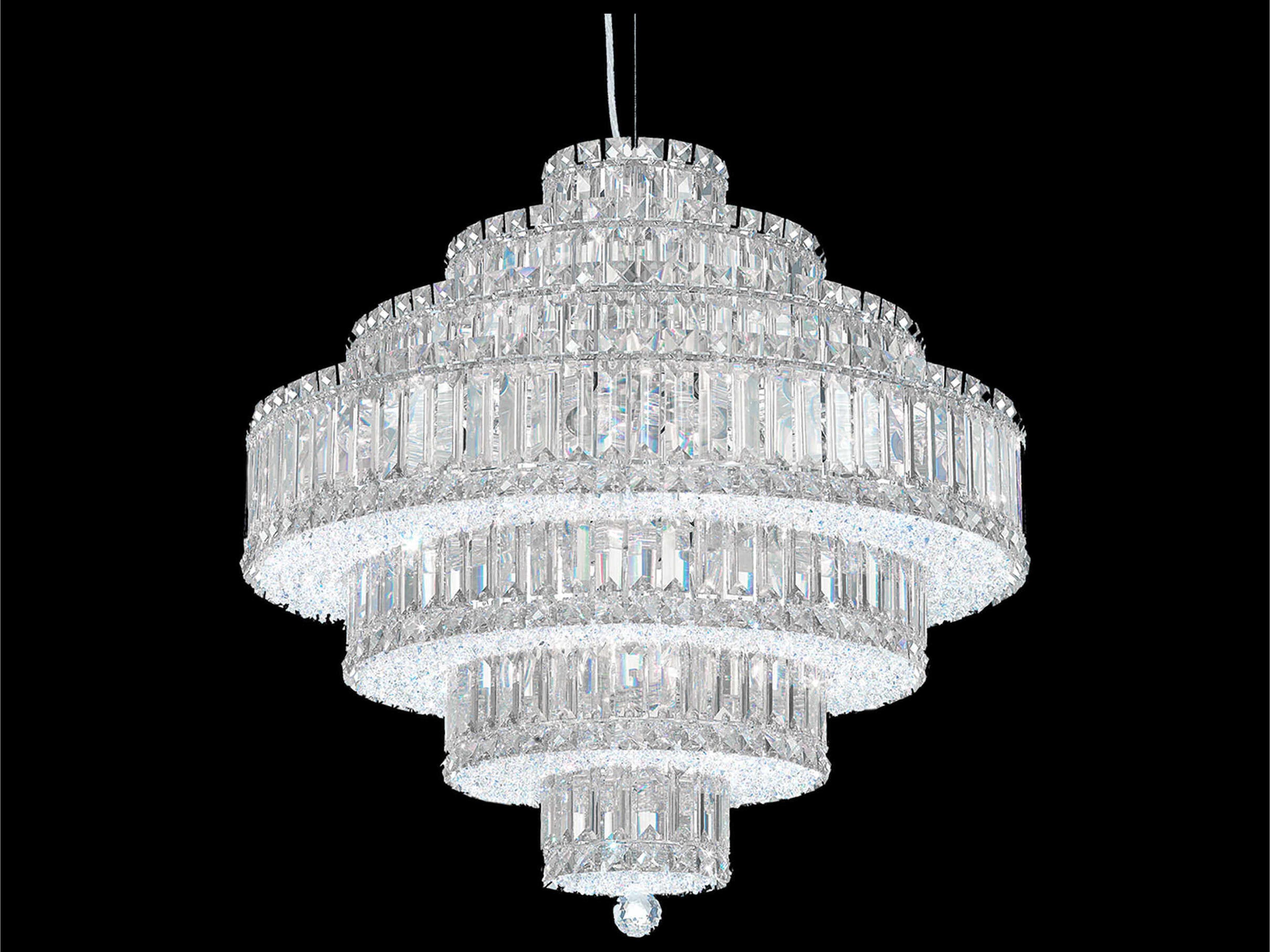 Plaza 25-Light Stainless Steel Crystal Tiered Pendant