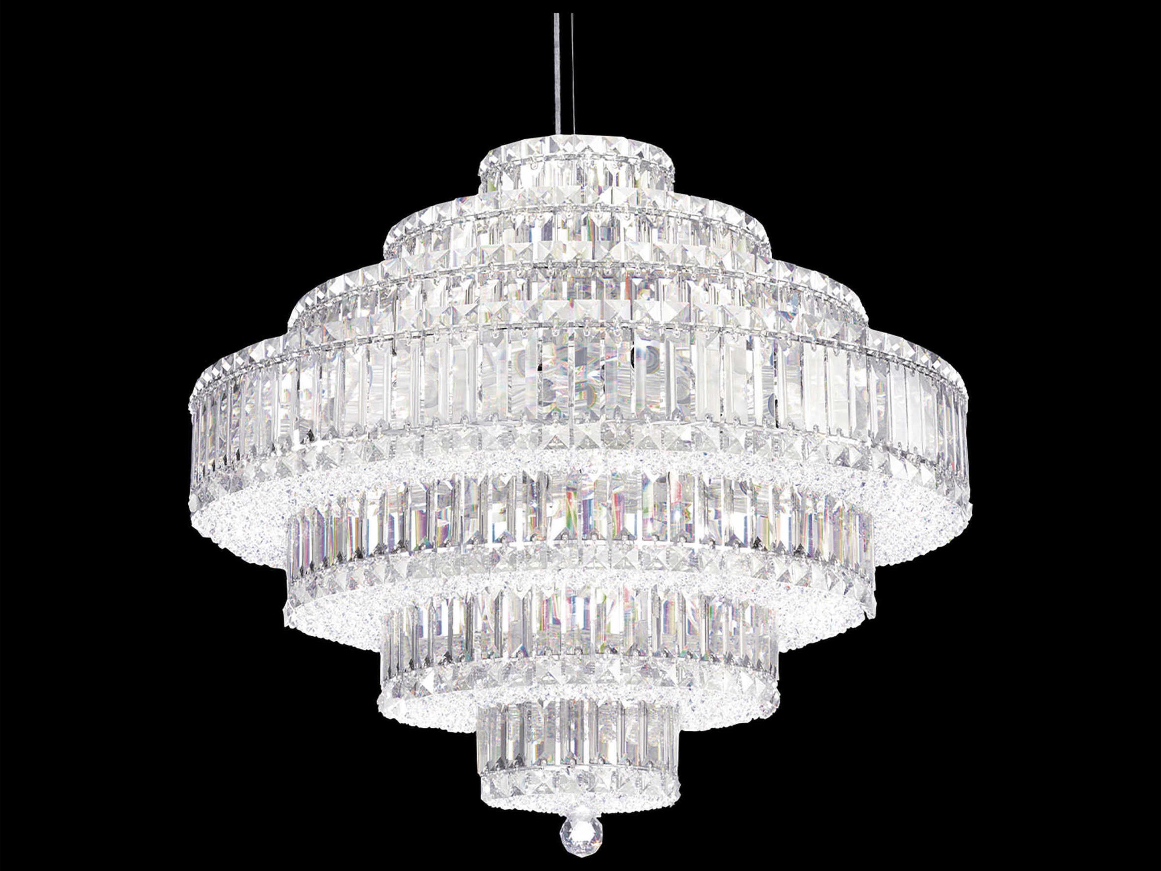 Schonbek Plaza 31-Light Stainless Steel Crystal Tiered Pendant