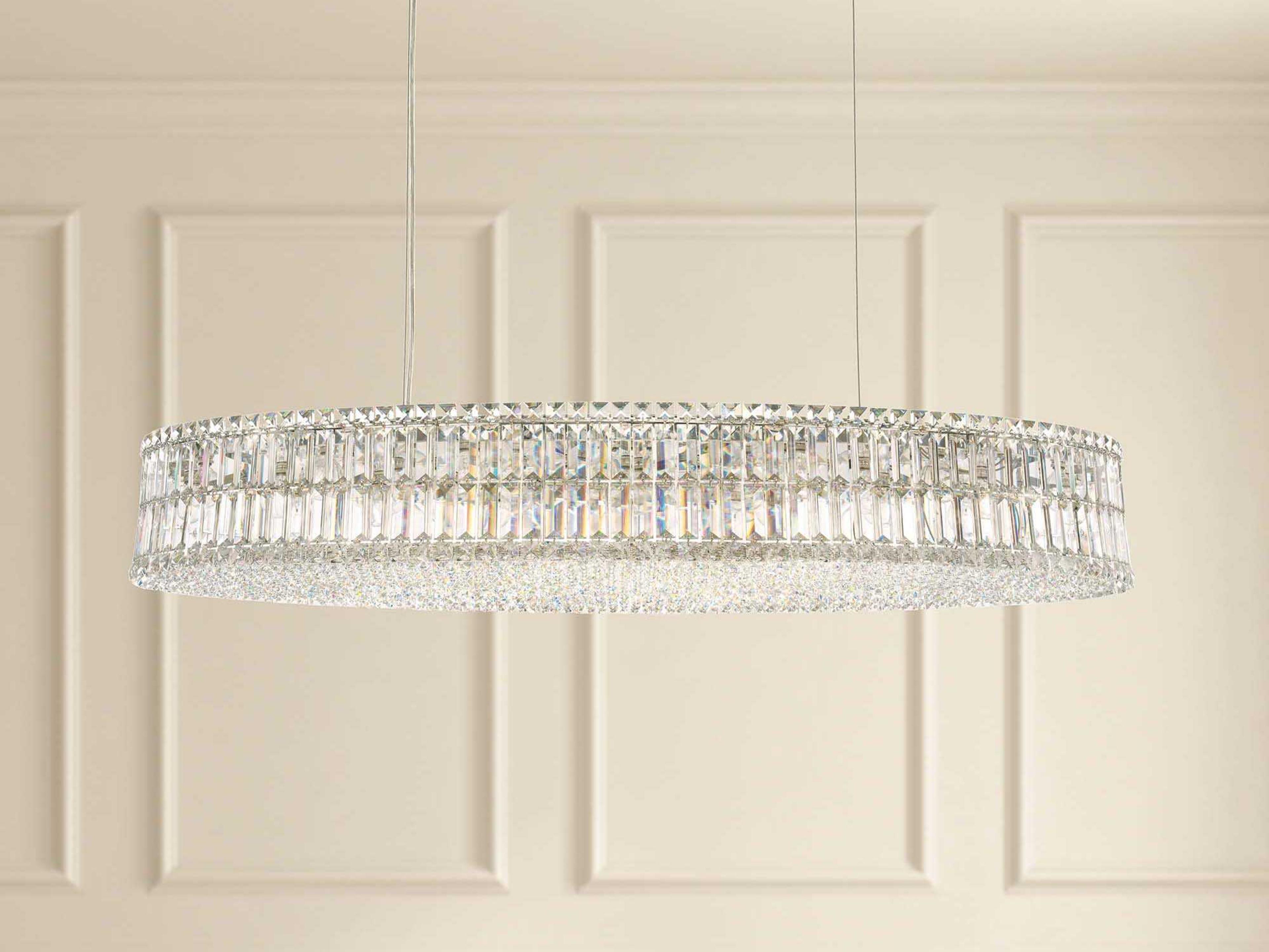 Schonbek Plaza 24-Light Stainless Steel Crystal Island Pendant